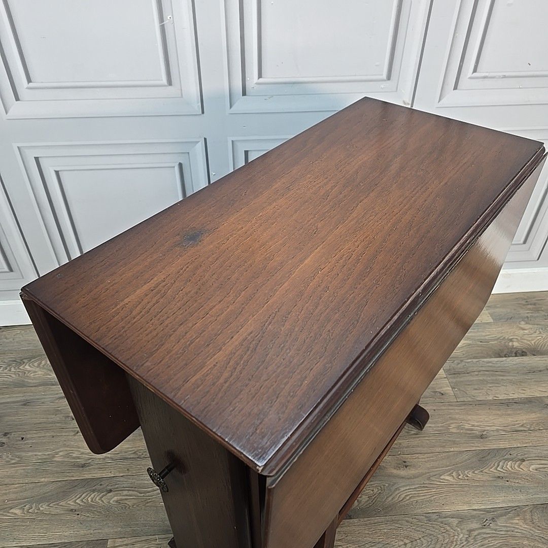 Vintage Drop Leaf Table Cabinet Gateleg Storage Cupboard Retro Mid Century photo for sale