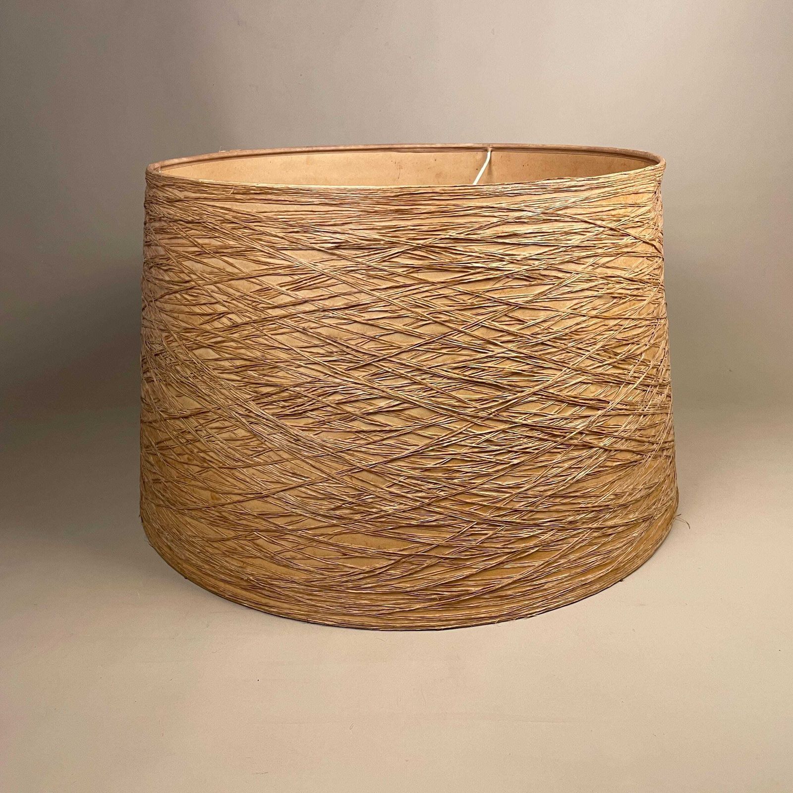 Natural Textured Shade Lampshade Large Drum Beige Neutral Lamp Shade Bedroom Living Room Earthy Warm Tones Straw Beige Cylinder photo Lighting