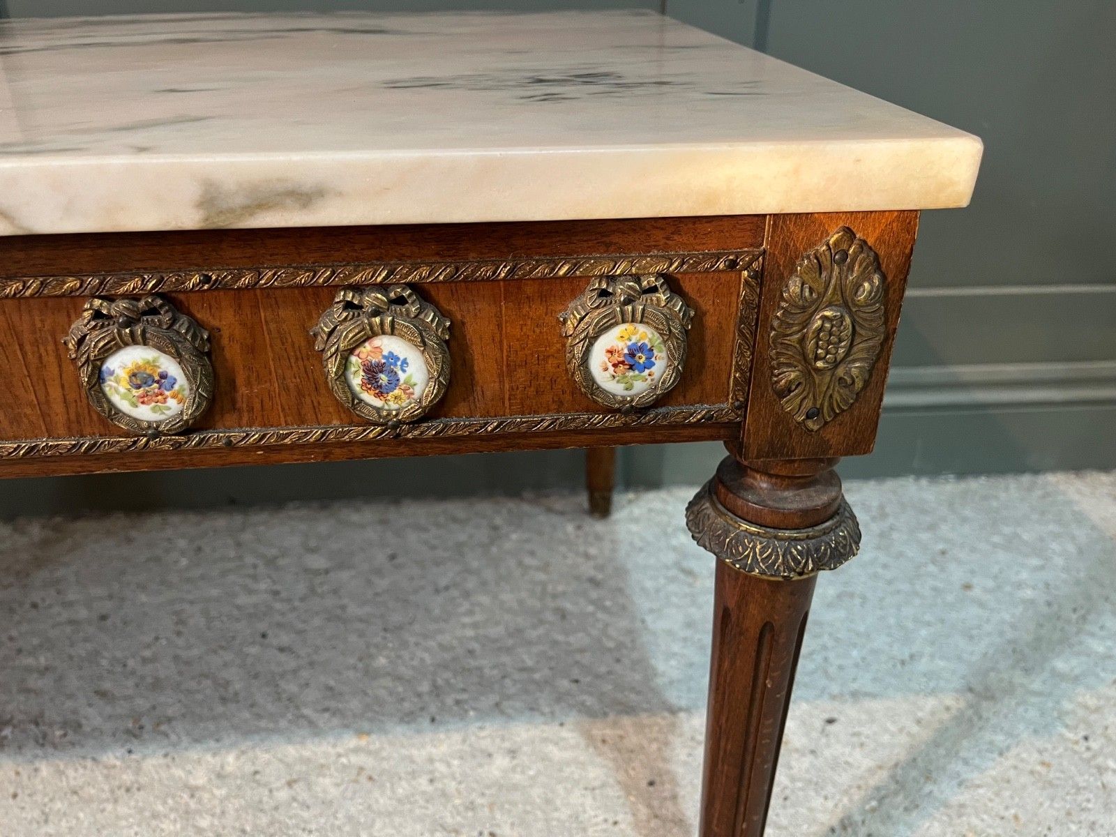 Marble Topped Coffee Table French Style Highly Decorative & Rare photo vintage
