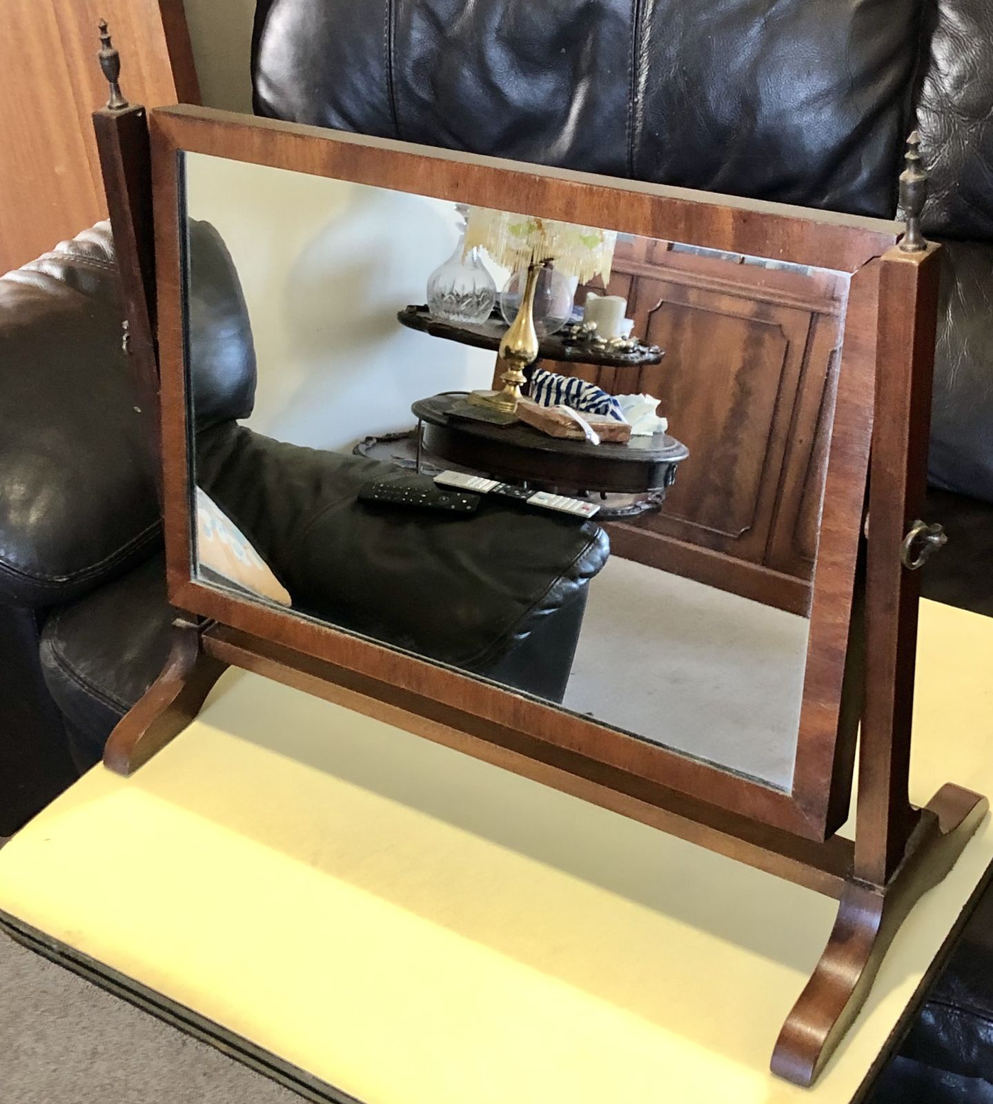 photo for sale Handsome Small Mahogany Swing Mirror