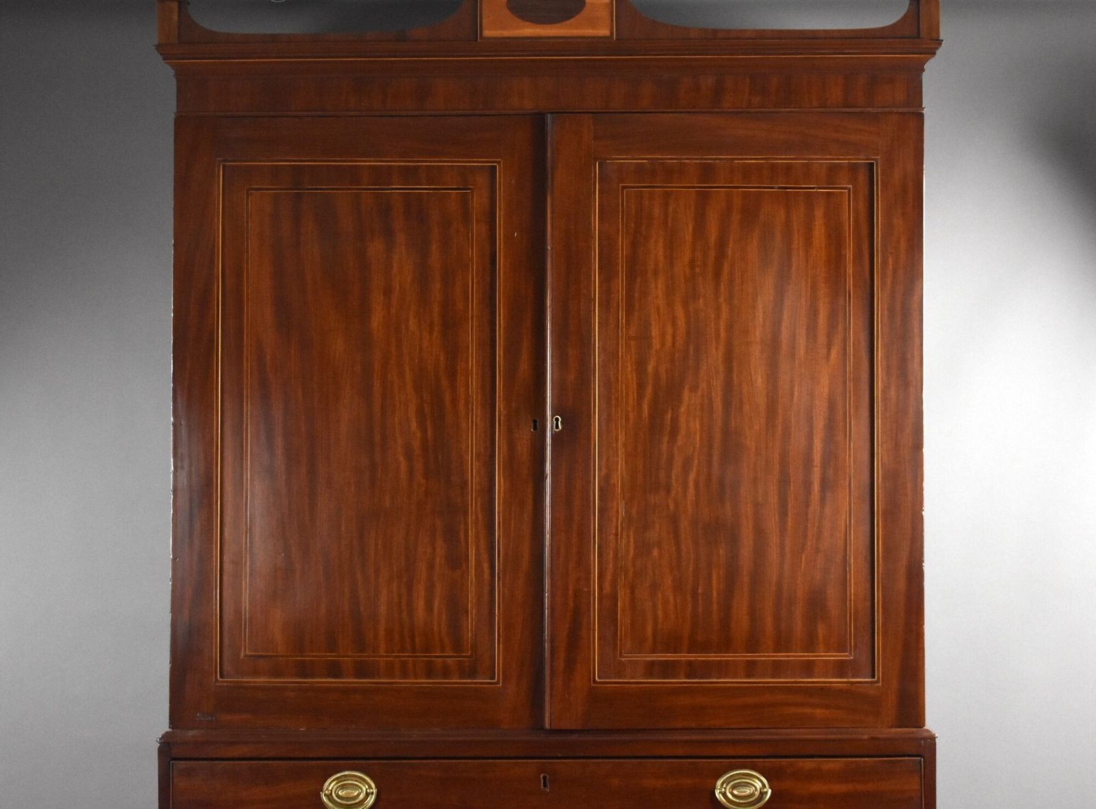 George III Mahogany Secretaire Linen Press photo furniture