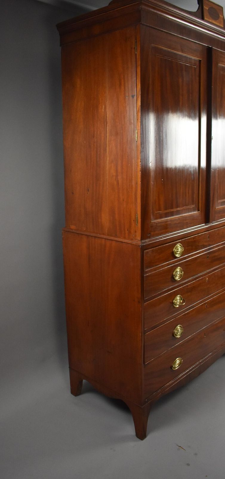 George III Mahogany Secretaire Linen Press photo Furniture