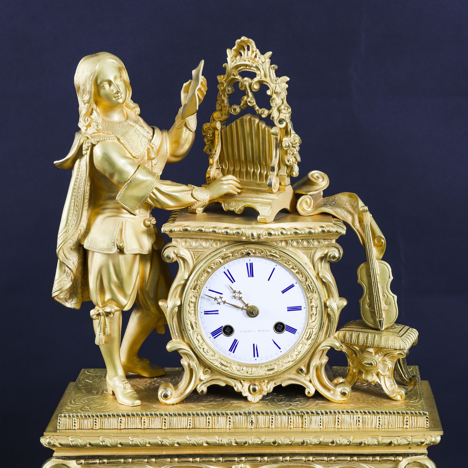 Antique French Sevres Ormolu Mantel Clock By Leroy Paris 19th Century photo vinterior