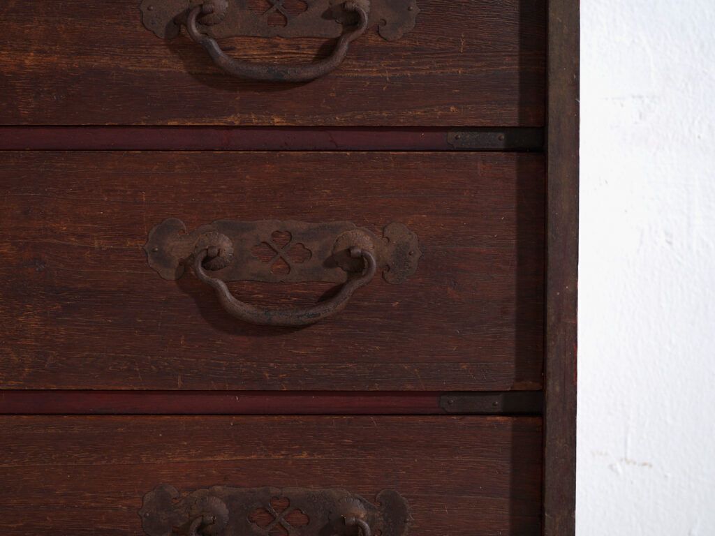 Antique Japanese Merchant Chest (Choba Dansu) In Keyaki Wood – Meiji–Taisho Period (C.1880–1920) photo vintage
