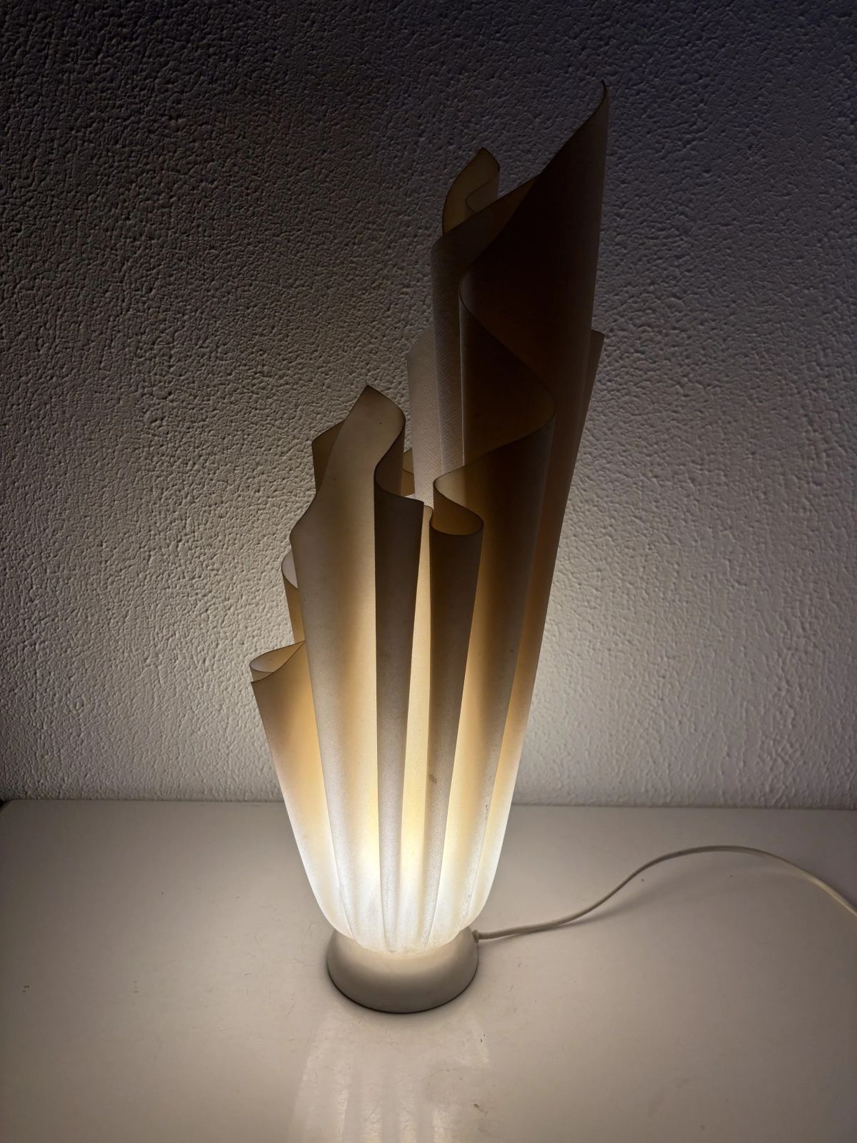 photo vinterior Vintage 1970s Athena Georgia Jacob Lamp, Draped In Light Salmon   50 Cm