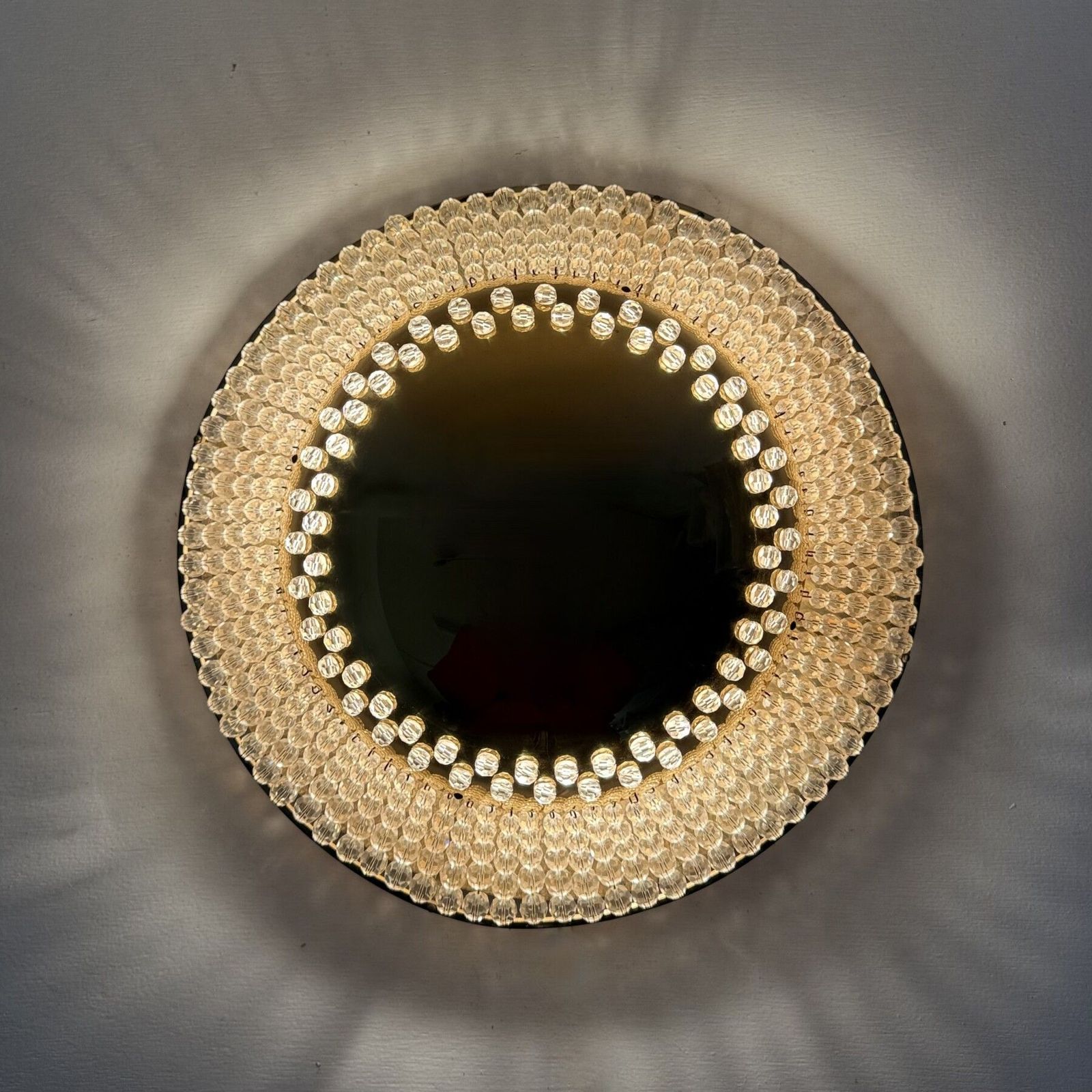 Unique Modernist Design Crystal Glass And Brass Wall Light , Austria 1950s photo furniture