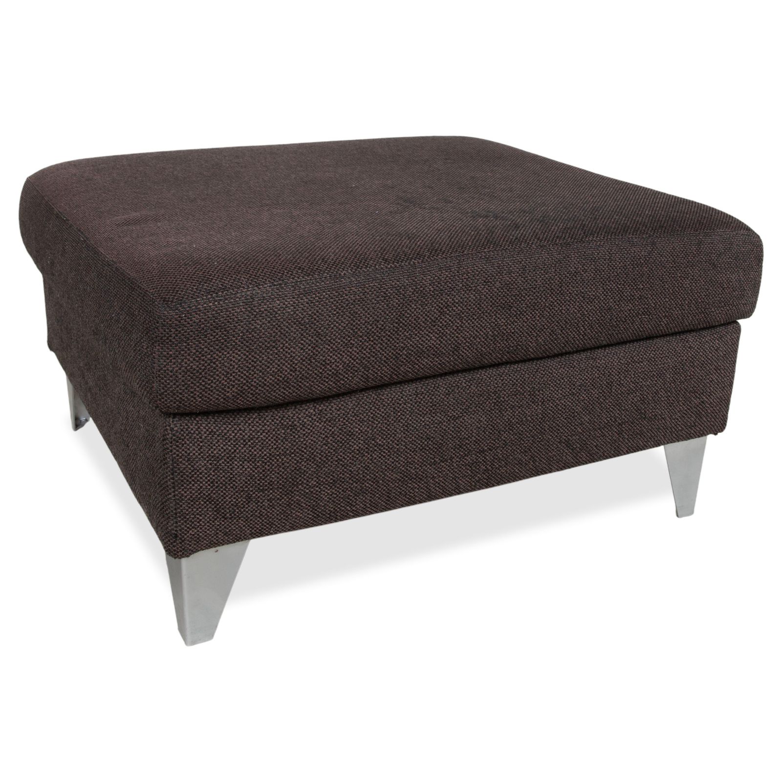 Pouf Ewald Schillig en tissu brun gris