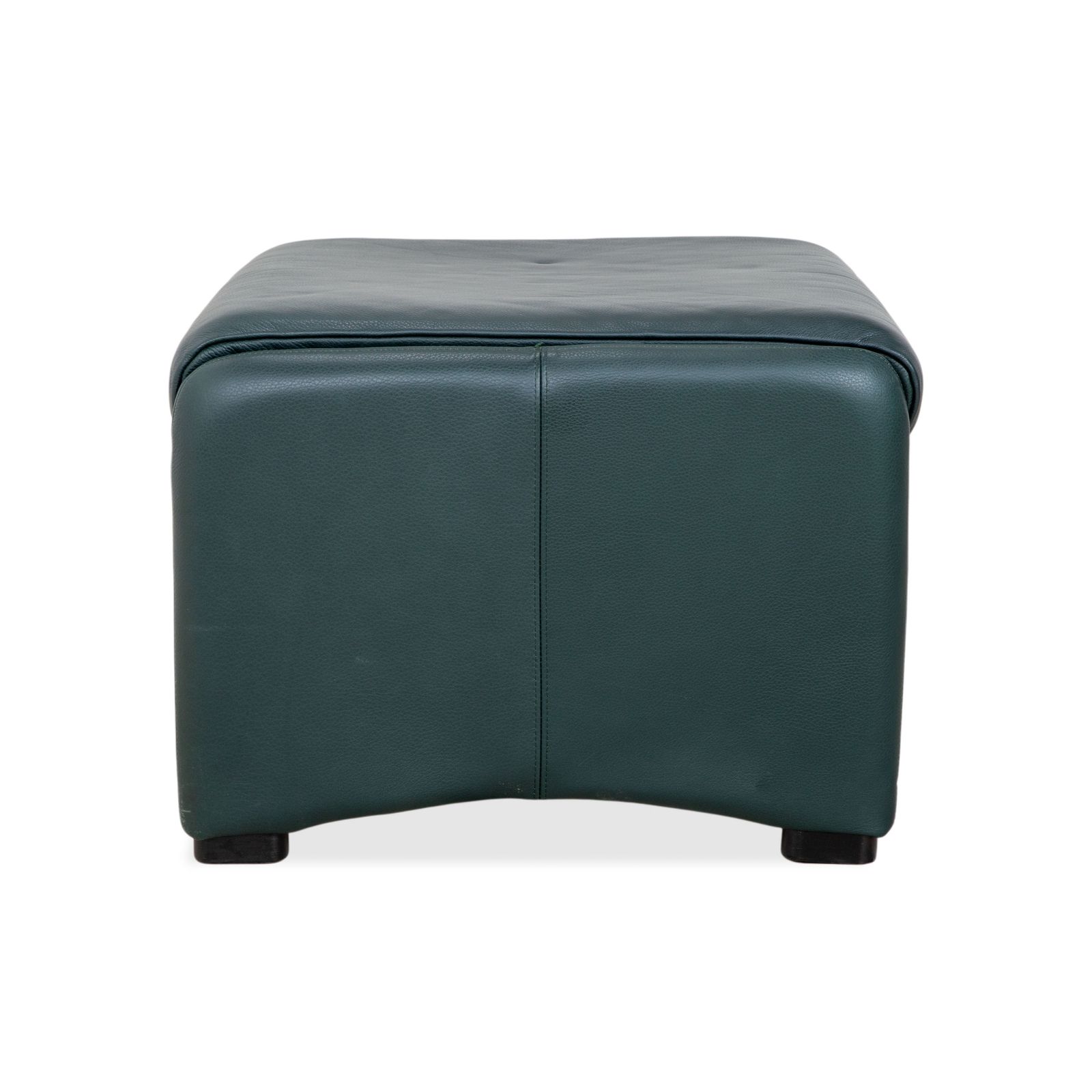Laauser Atlanta Leather Stool Green Dark Green Petrol photo vintage