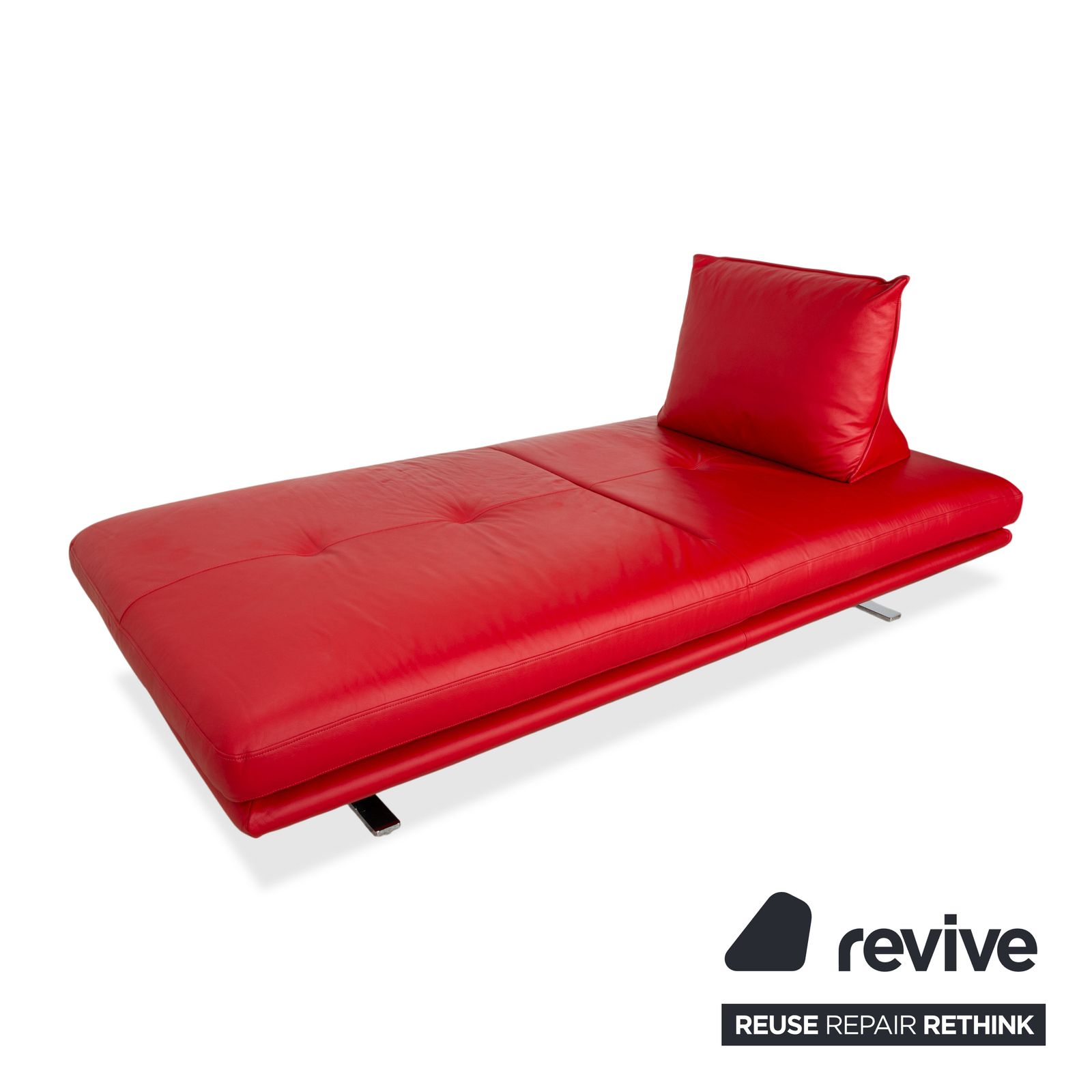 Canapé 2 places en cuir Ligne Roset Prado rouge, fonction manuelle photo 3912.0