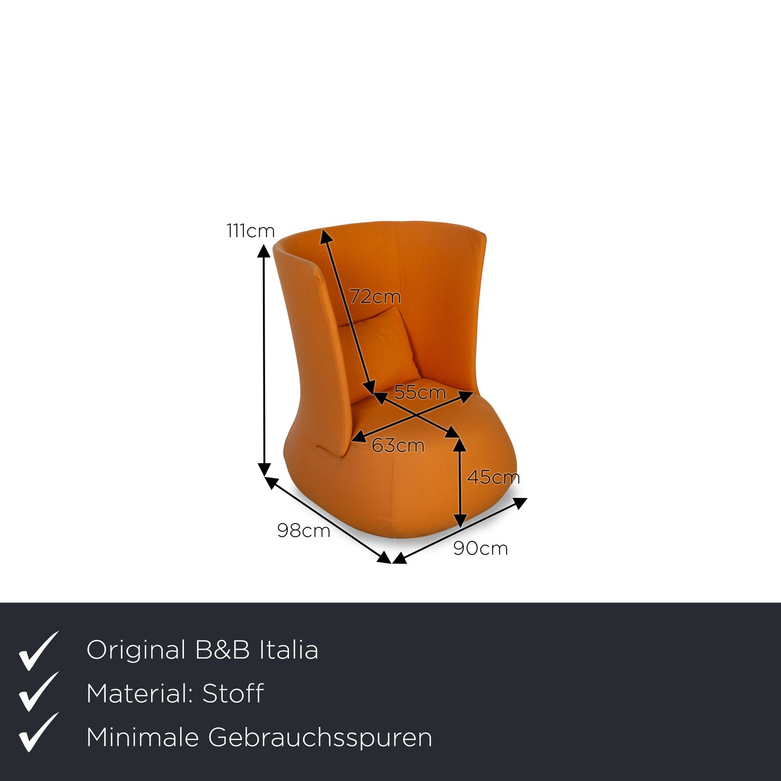 Fauteuil B&B Italia Fat en tissu orange photo furniture