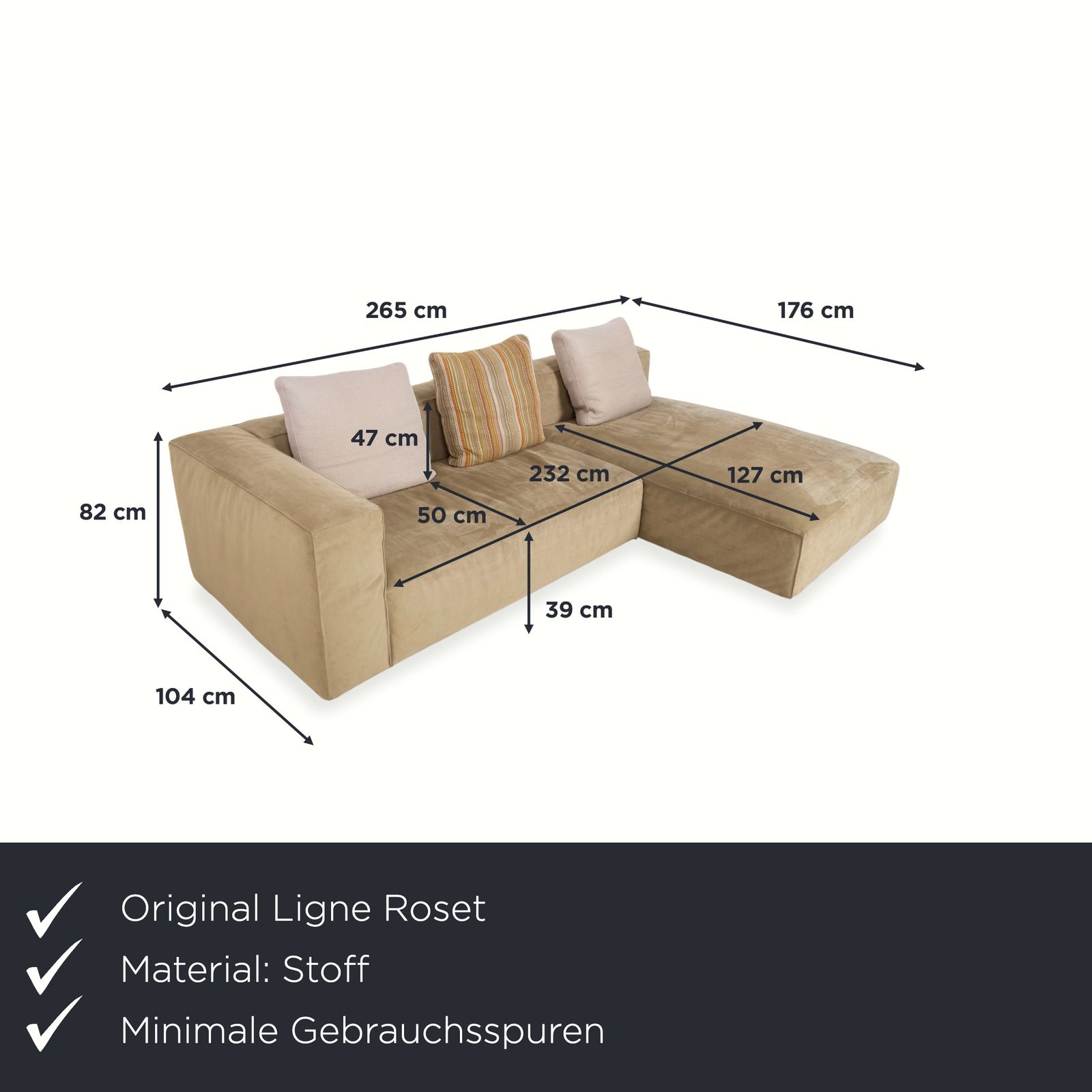 Canapé d'angle Ligne Roset Nils en tissu, coloris beige sable photo furniture