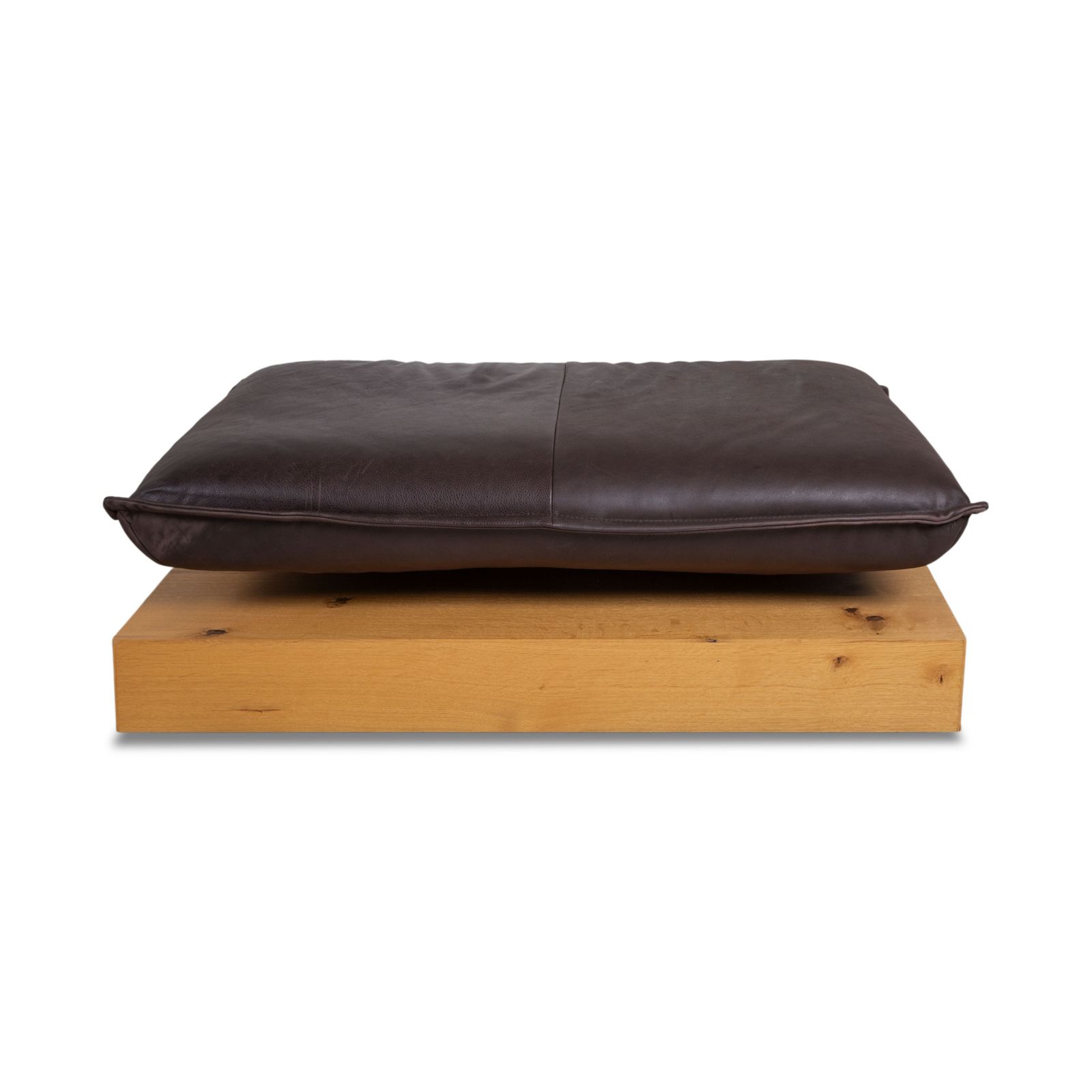 photo furniture Repose-pieds Koinor Free Motion Edit 3 en cuir brun chocolat, bois, fonction manuelle