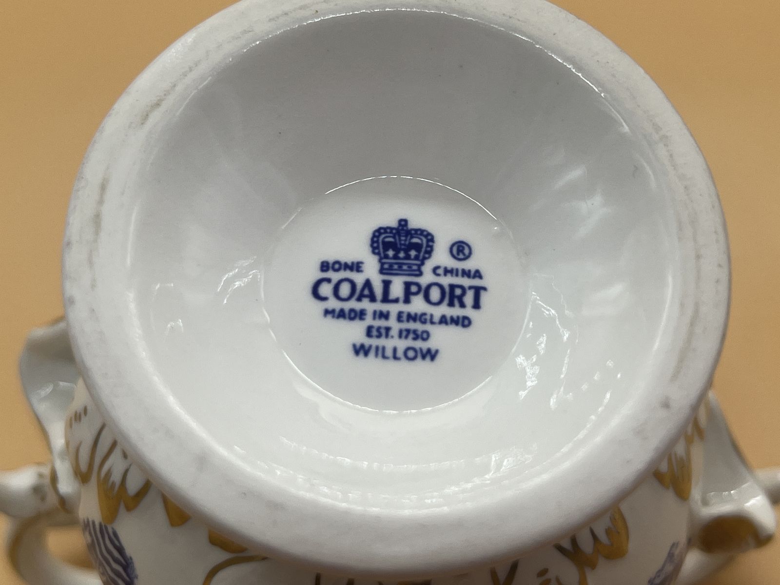 50.0 Beautifully Delicate Coalport China Blue Willow Potpourri Jar With Lid. photo