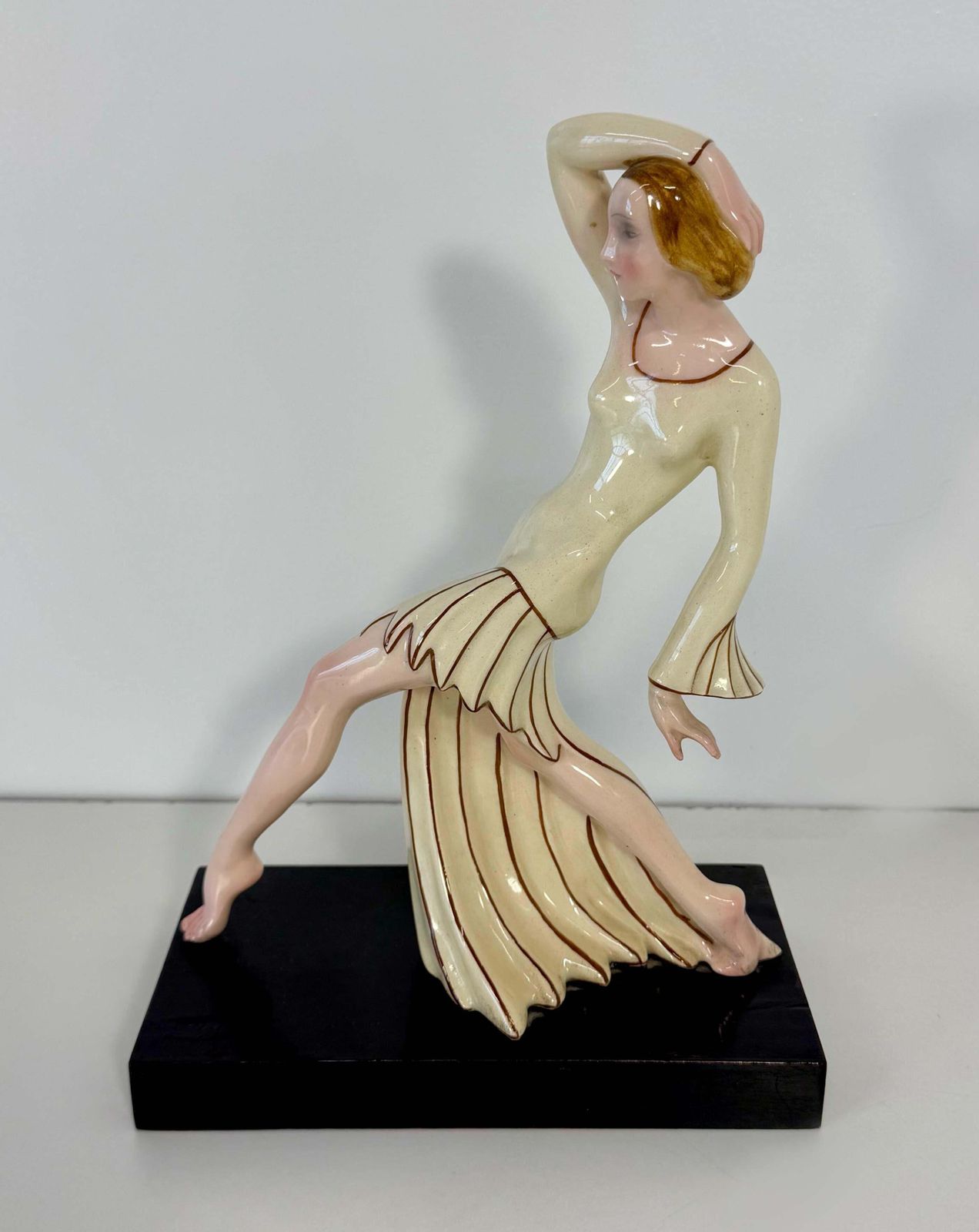 Art Deco Ceramic Dancer By Josef Lorenzl For Royal Dux, Bohemia, Circa 1925 photo for sale