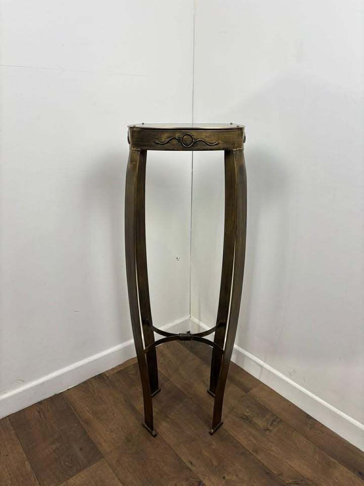 Reproduction Heavy Cast Metal & Brass Jardiniere Stand photo for sale