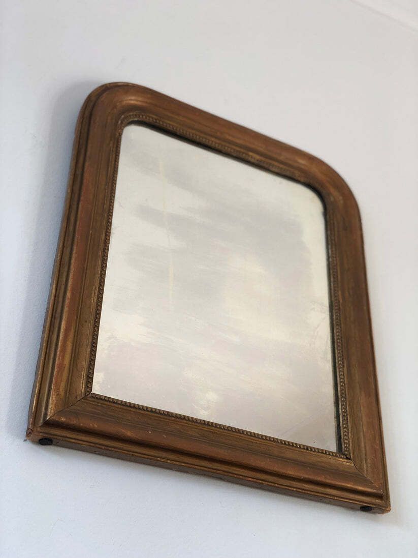 Large Antique French Louis Philippe Giltwood Mirror – Late 19th Century photo vintage