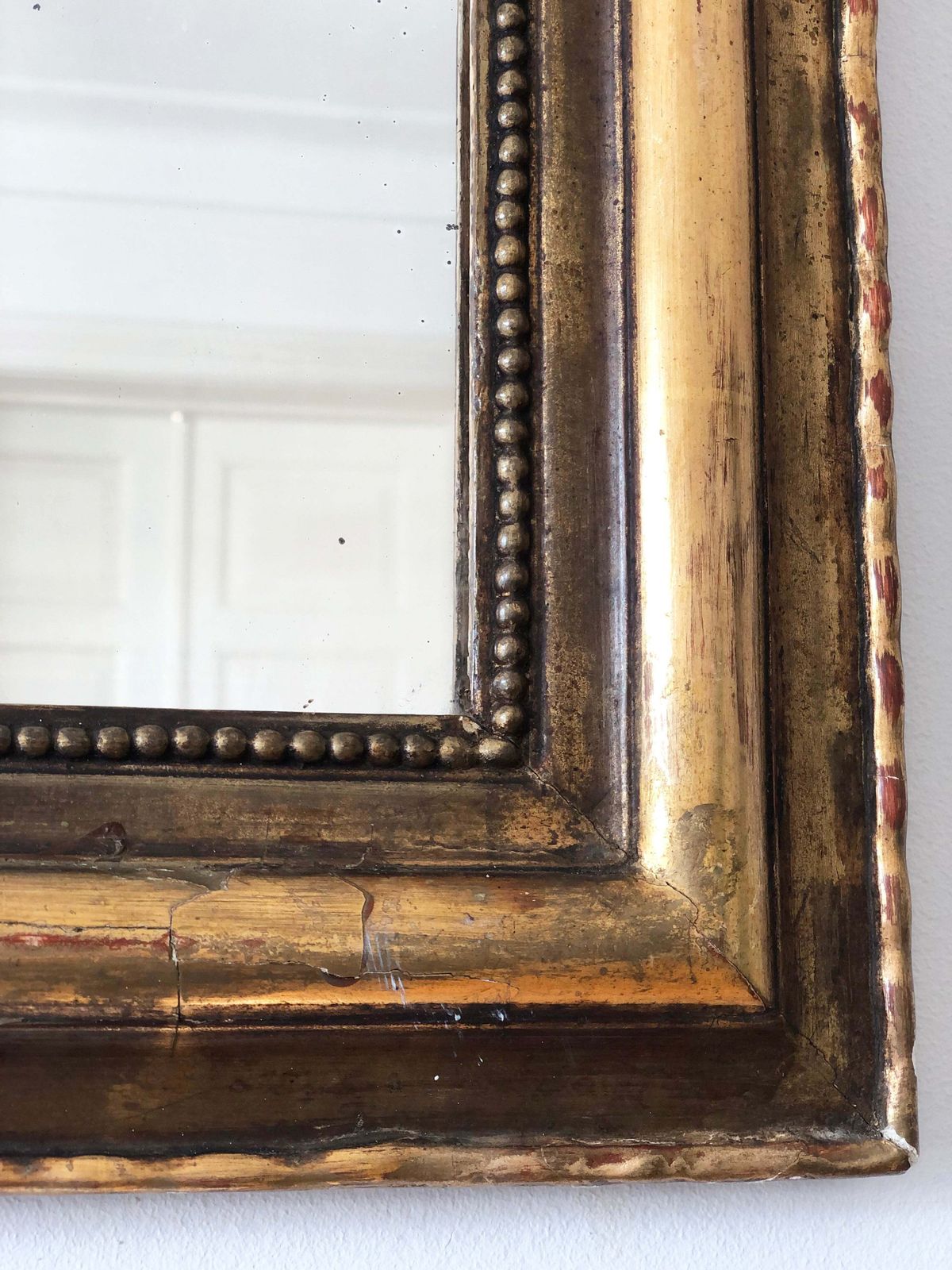 Large Antique French Louis Philippe Giltwood Mirror – Late 19th Century photo for sale