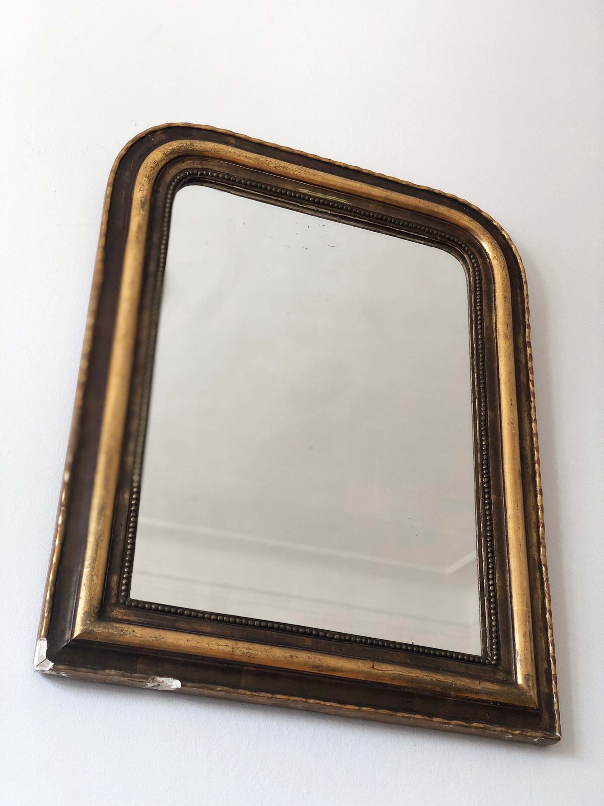 Large Antique French Louis Philippe Giltwood Mirror – Late 19th Century photo vinterior