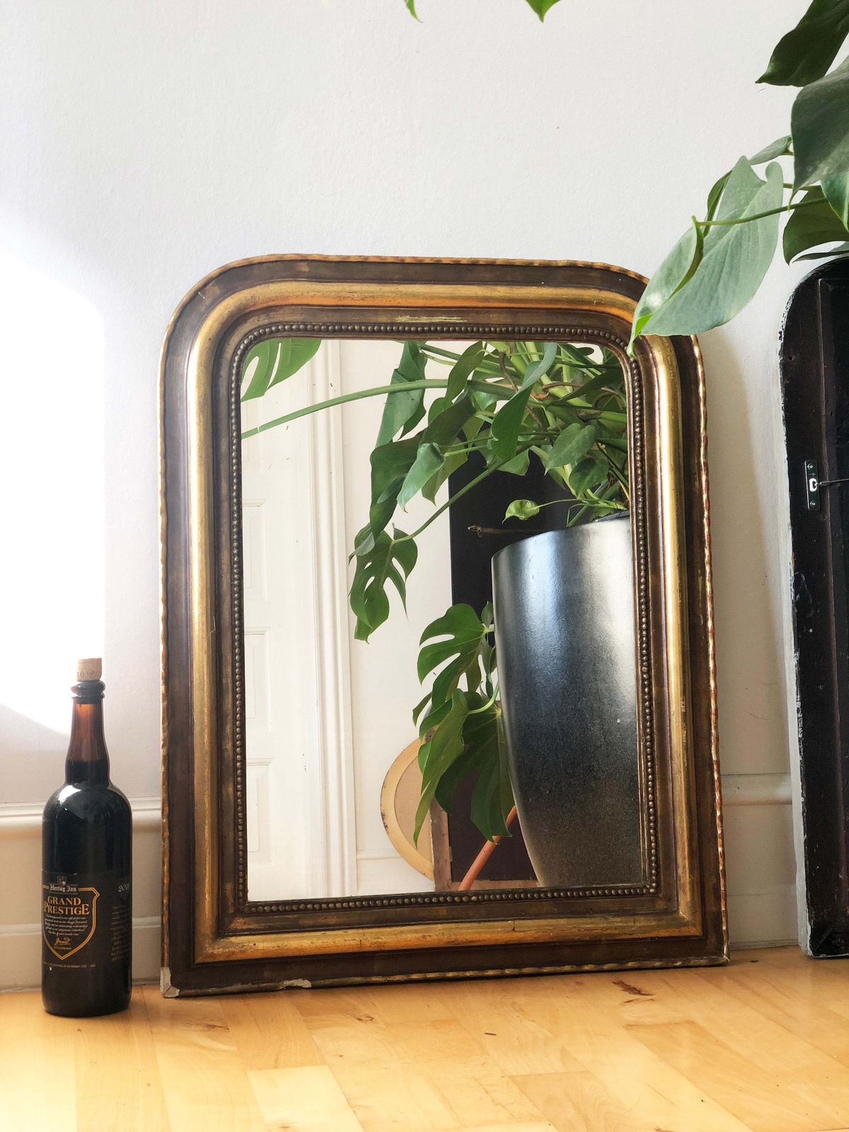 Large Antique French Louis Philippe Giltwood Mirror – Late 19th Century photo vintage