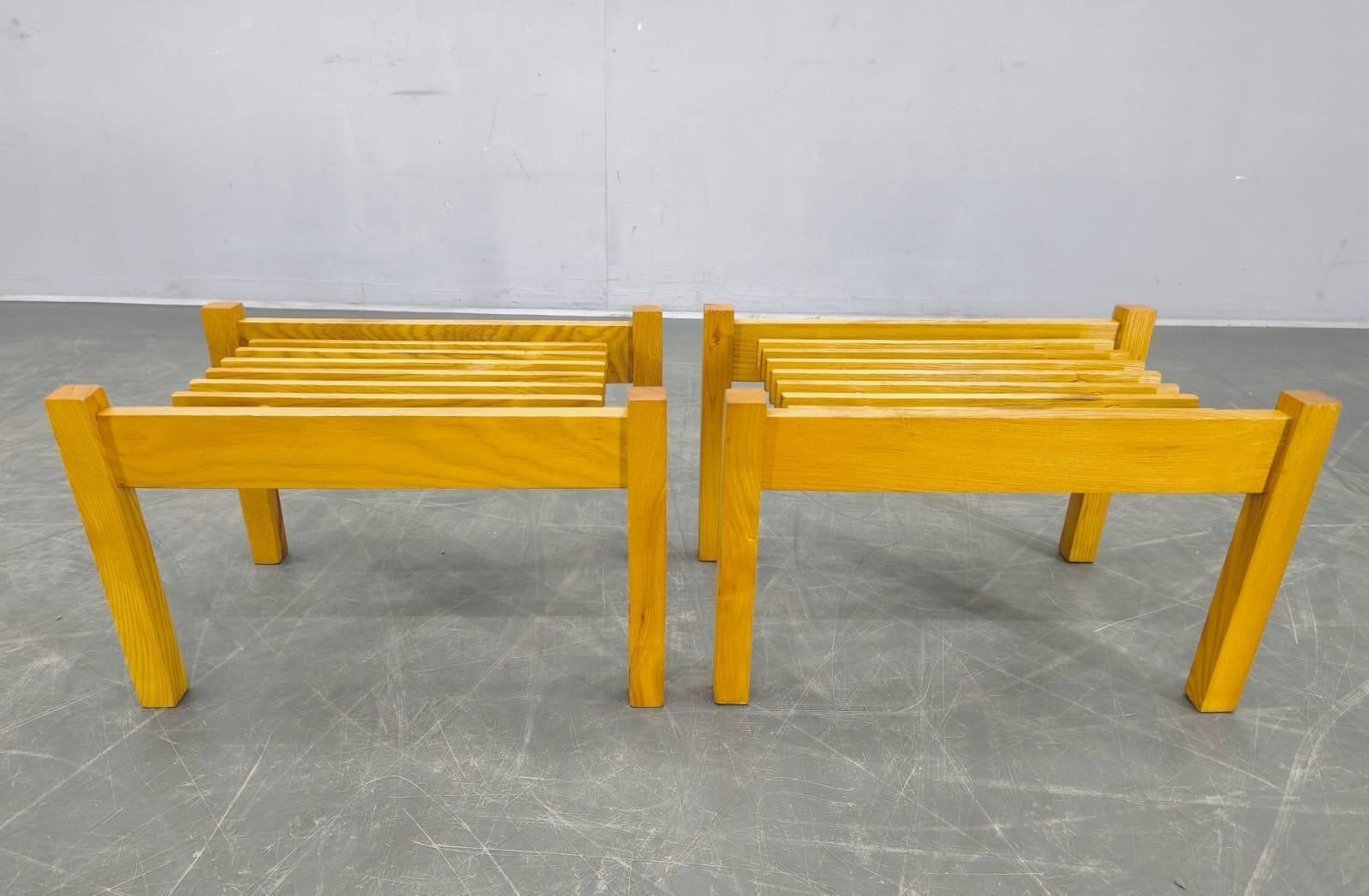 Set Of Three Mid Century Wooden Plant Stands, Czechoslovakia 1970s photo Home Decor