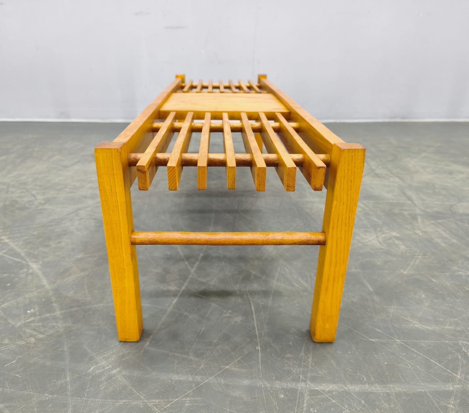 photo buy Set Of Three Mid Century Wooden Plant Stands, Czechoslovakia 1970s