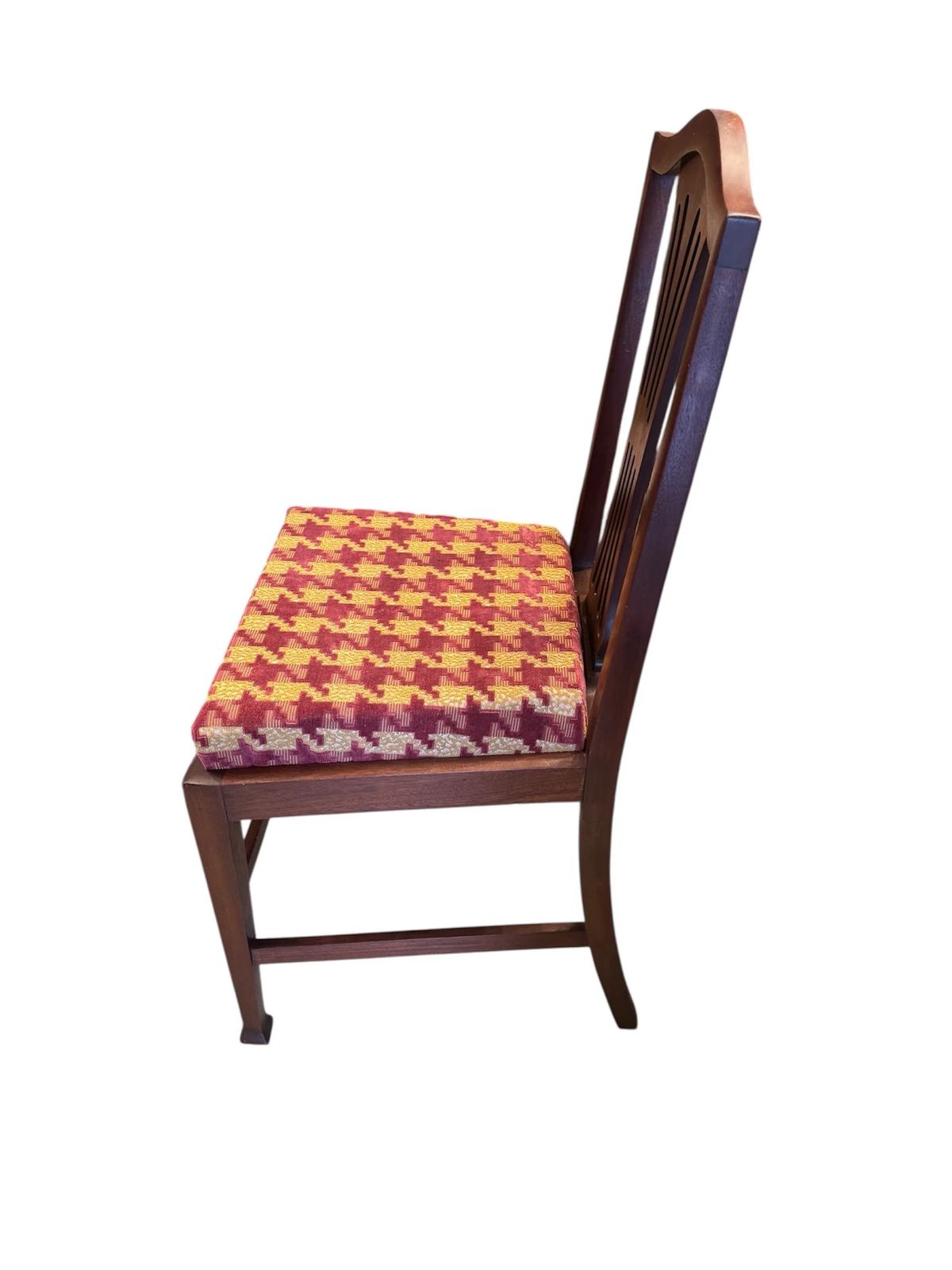 Antique Pair Of Mahogany Georgian Chairs Reupholstered In Luxury Fabric photo vintage