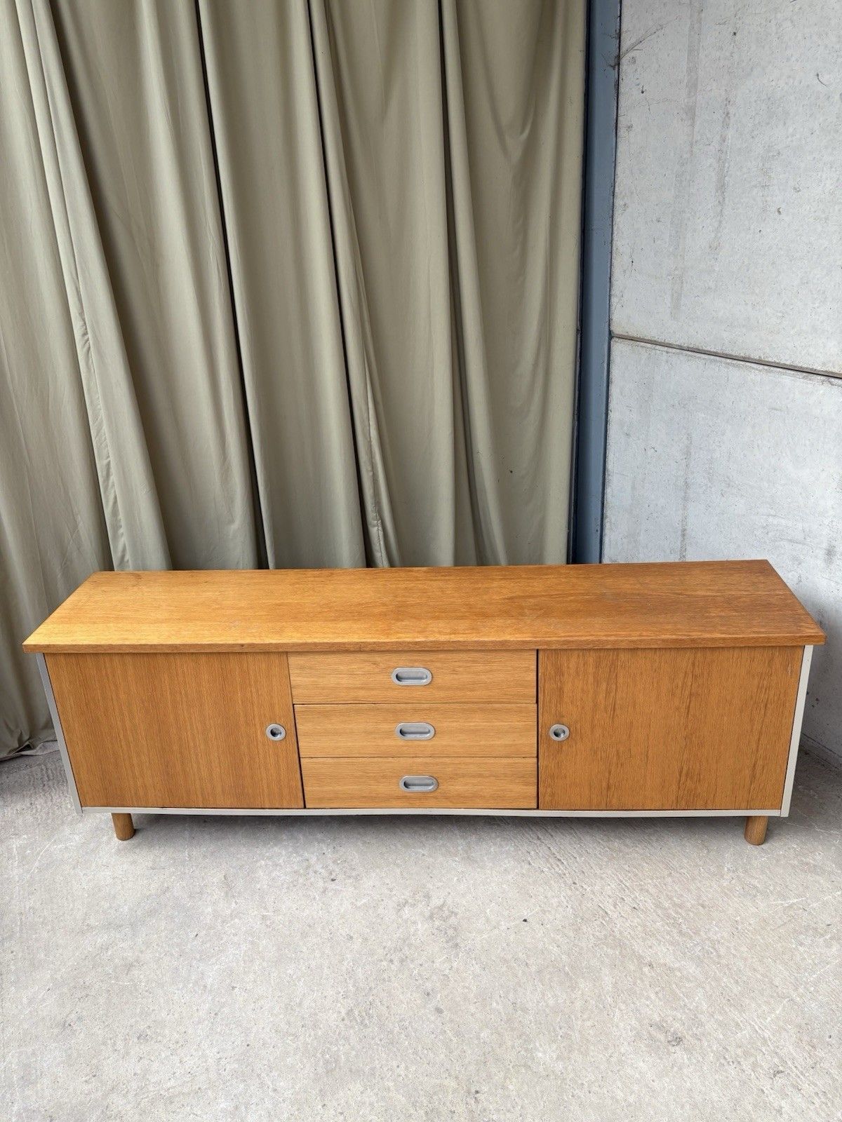 Vtg Late Mid Century 90s Sideboard Modernist Media Cabinet Unit Lp Storage R1122 photo vinterior