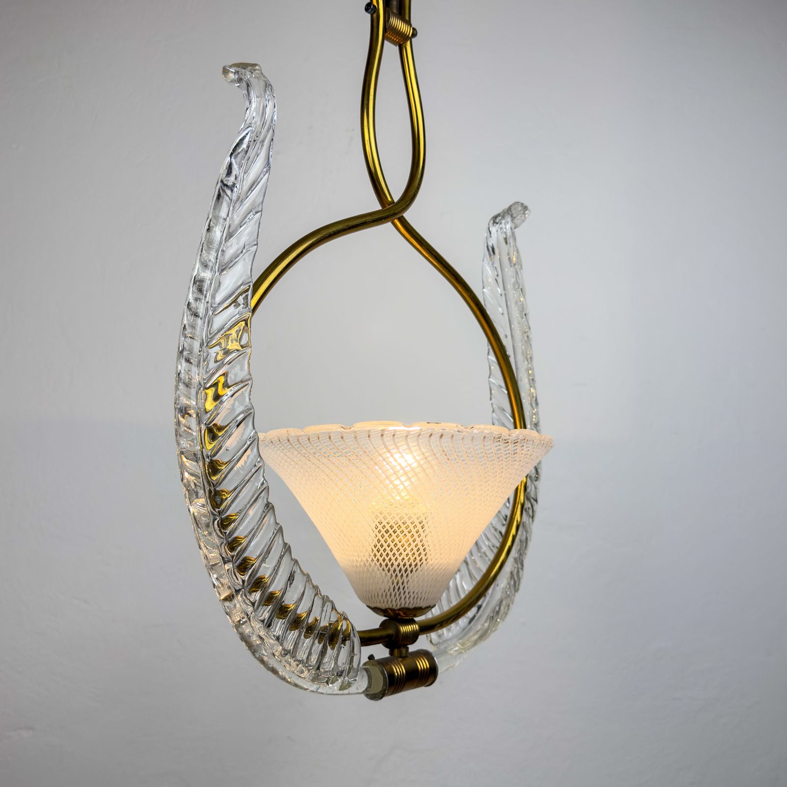 Vintage Murano Chandelier By Barovier & Toso, Italy 1930s