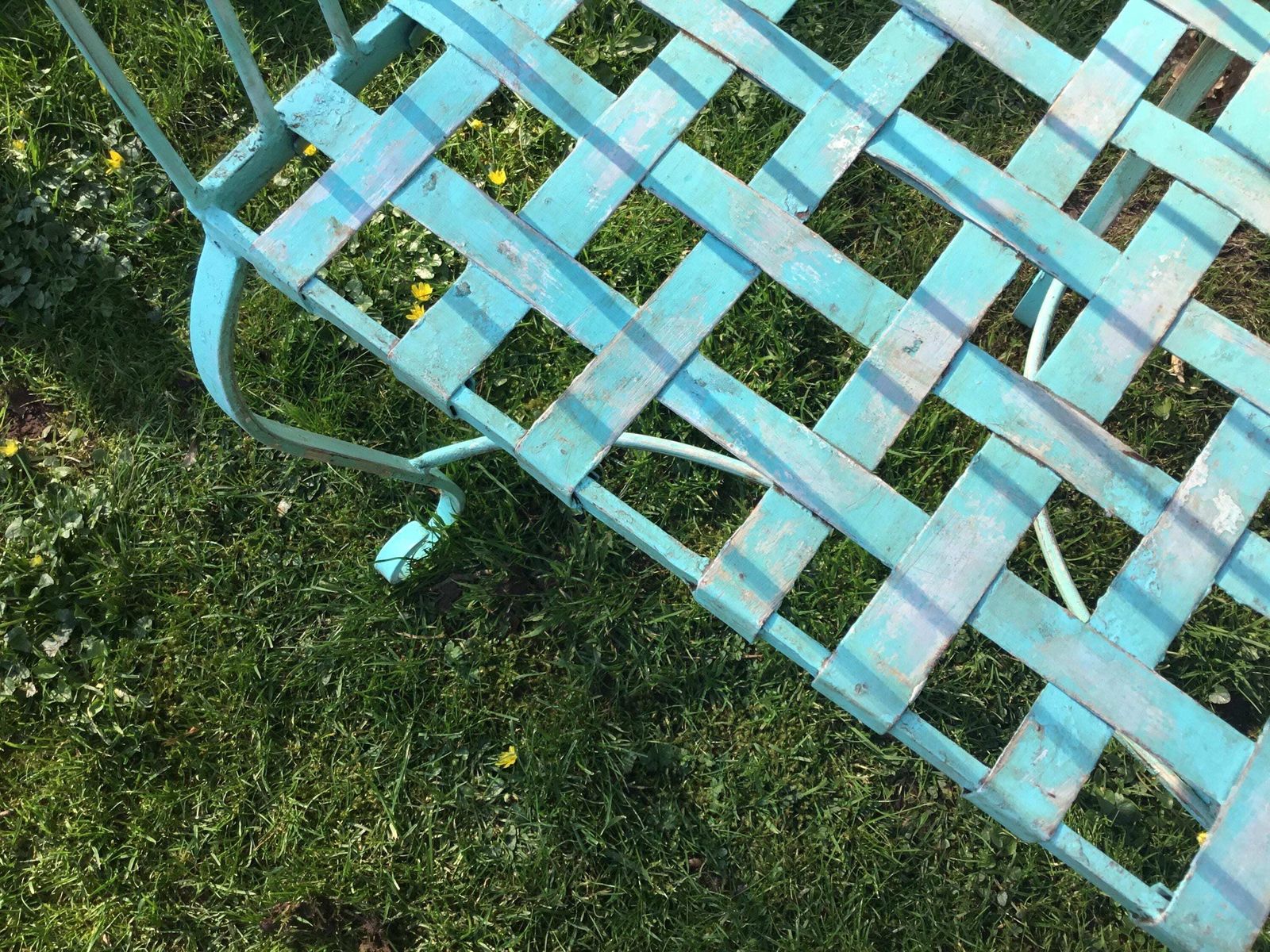Vintage Decorative Wrought Iron Love Seat/Conversation Garden Bench photo Garden Furniture