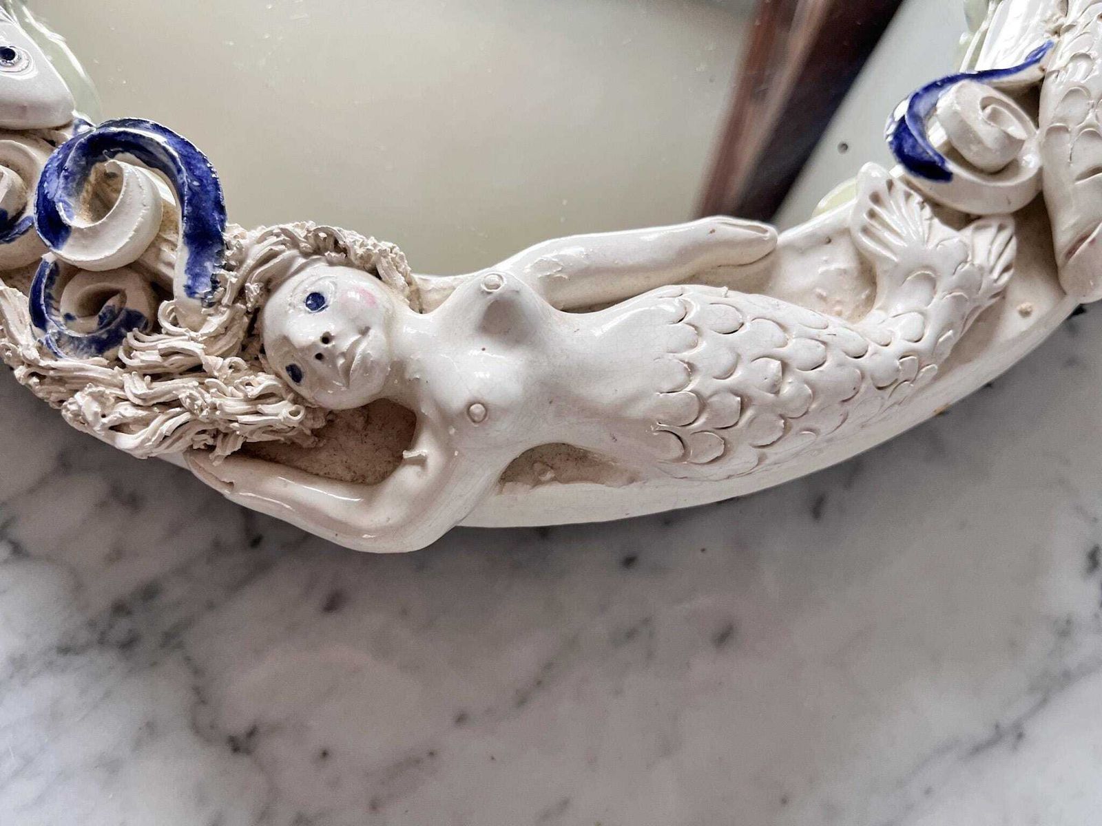 Ceramic Mermaid Mirror By Artist Sylvie Aurore Nisbet photo vinterior