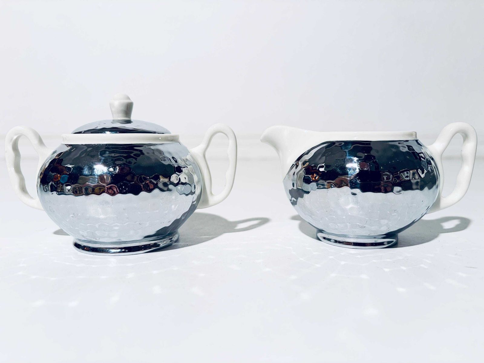 Art Deco Creamer & Sugar Bowl Set Bauscher Weiden Bavaria Porcelain / Vintage Home Decor 1930s photo buy