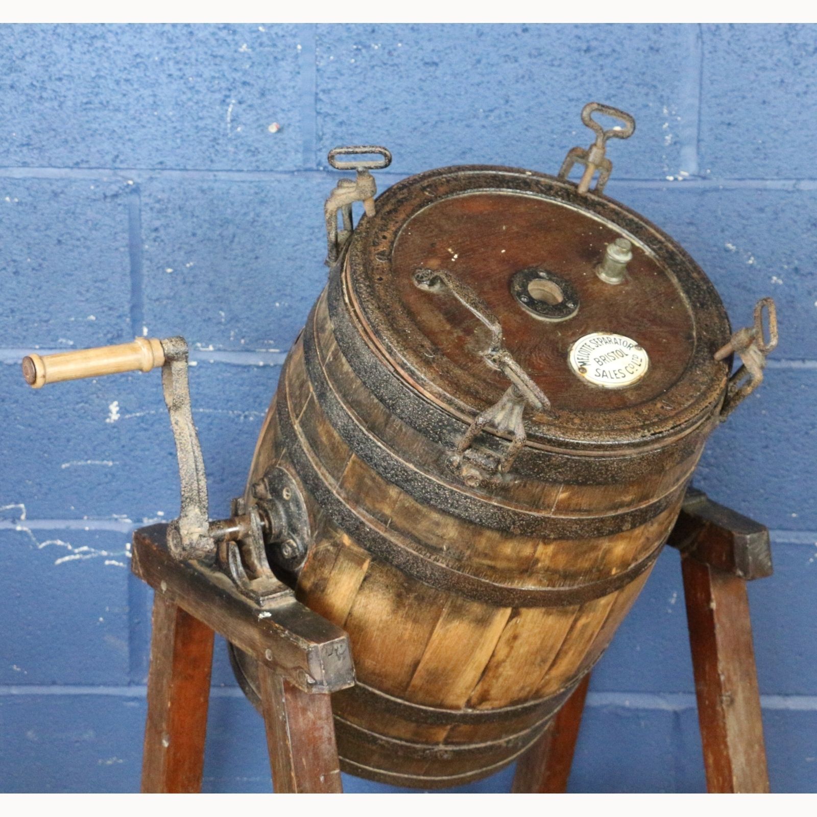 An Early C20th Oak Butter Churn On Pine Stand By Melotte Separator Sales Co Bristol photo furniture