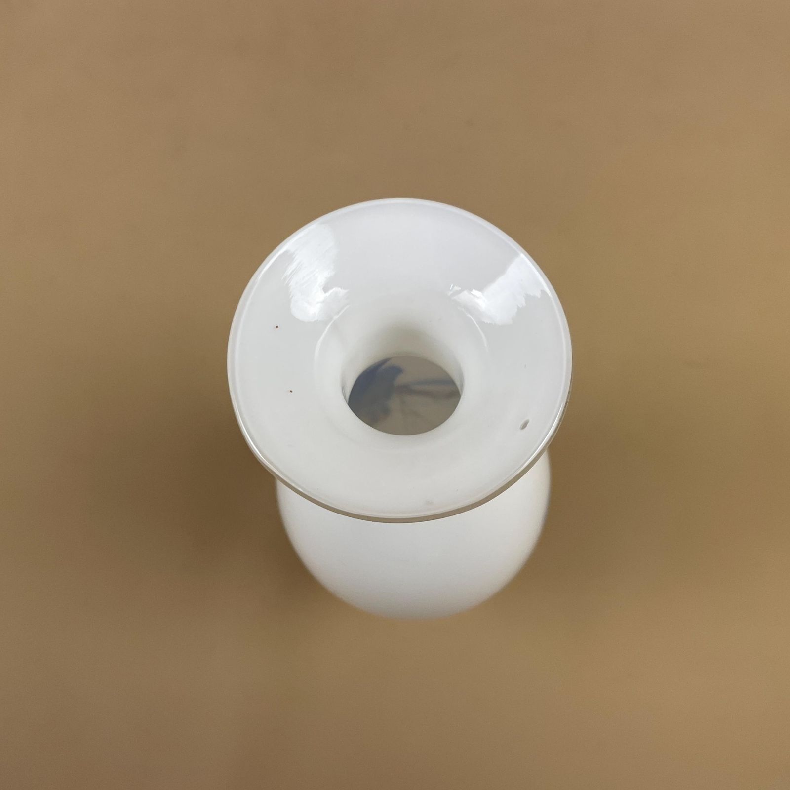 White Blue Swirl Vase Art Glass Decorative Shelf Display Centrepiece Handblown Style Hand Applied Colour photo vintage