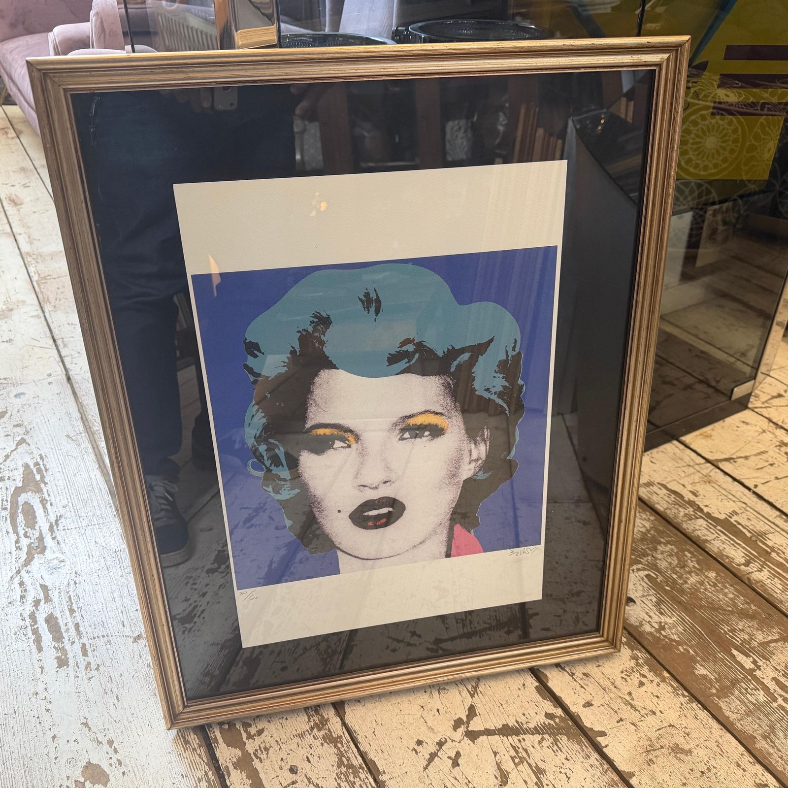 662.0 21st Century Framed Kate Moss 30/60 Numbered Lithography By Banksy photo