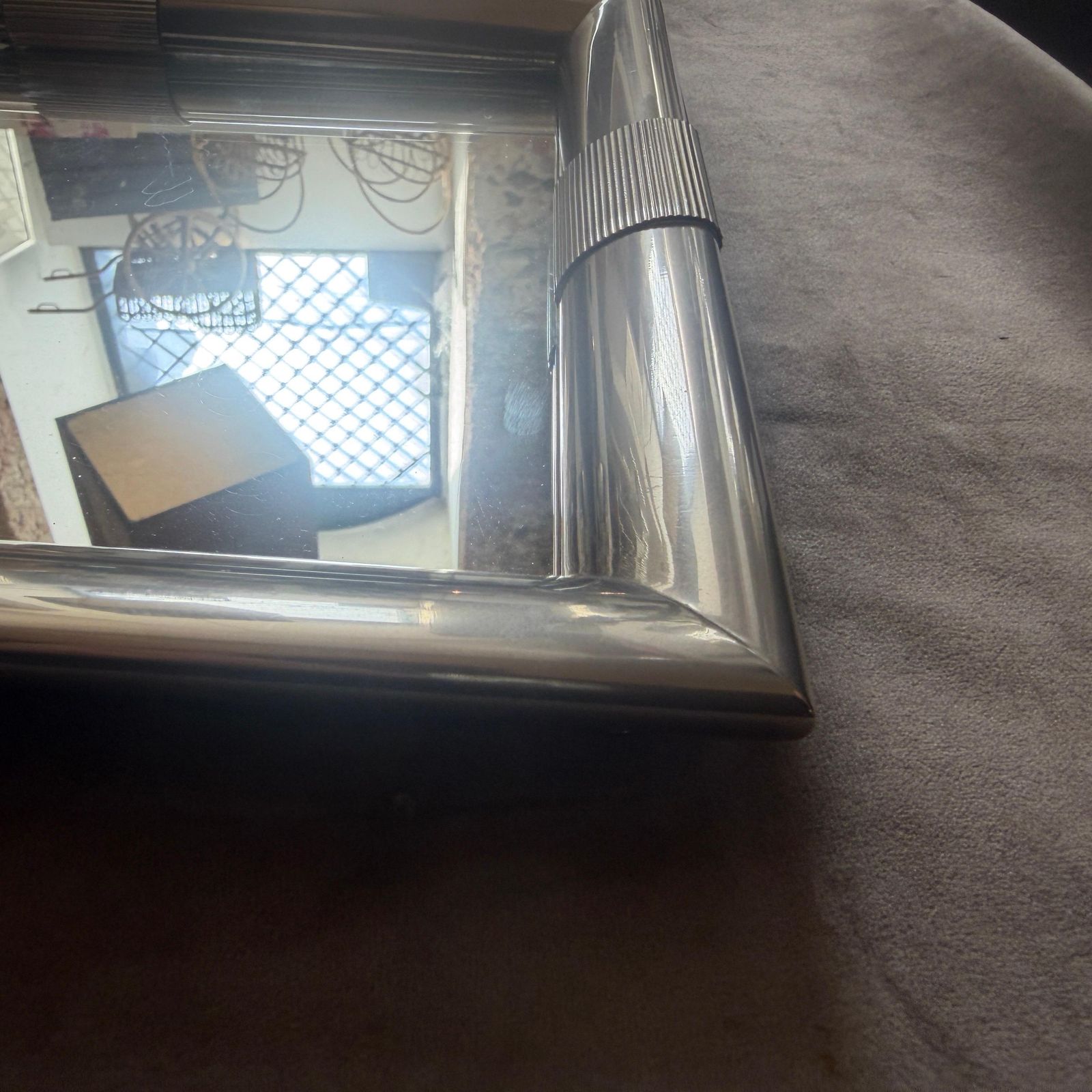 1970s Mid Century Modern Silver Plated And Mirrored Glass Tray By Tommaso Barbi photo 540.0