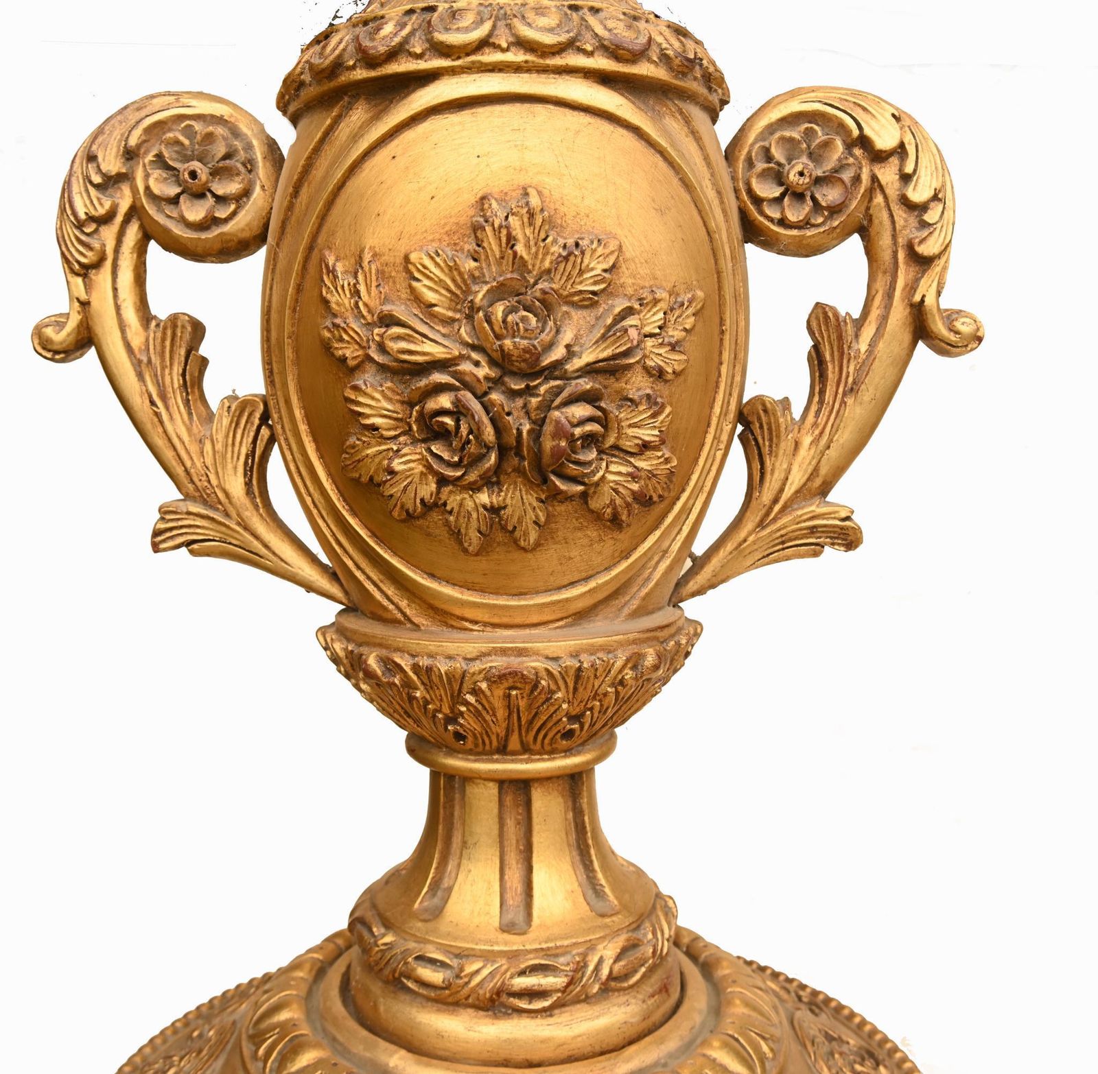 Pair Italian Giltwood Pedestals Rococo Stands Classical Urn Finials photo Garden Decor