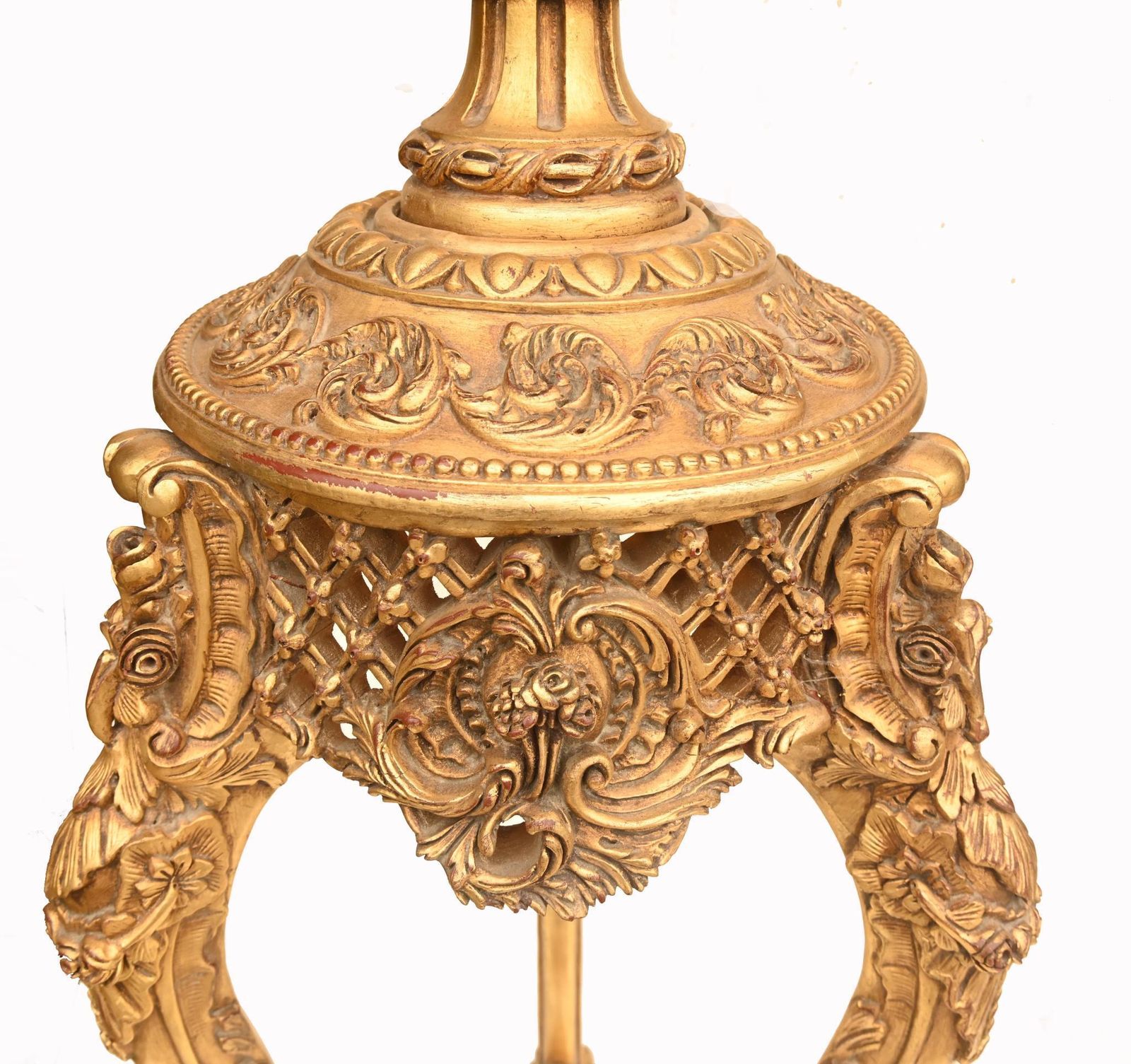Pair Italian Giltwood Pedestals Rococo Stands Classical Urn Finials photo vinterior