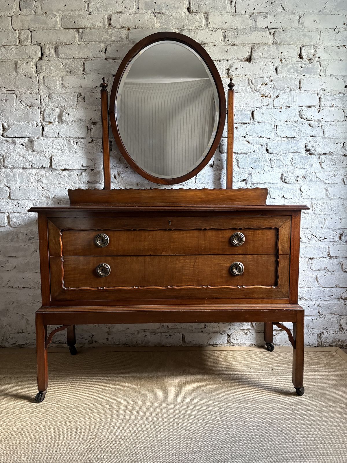Vintage Early Mid Century Chest Of Drawers With Mirror ( Removable)