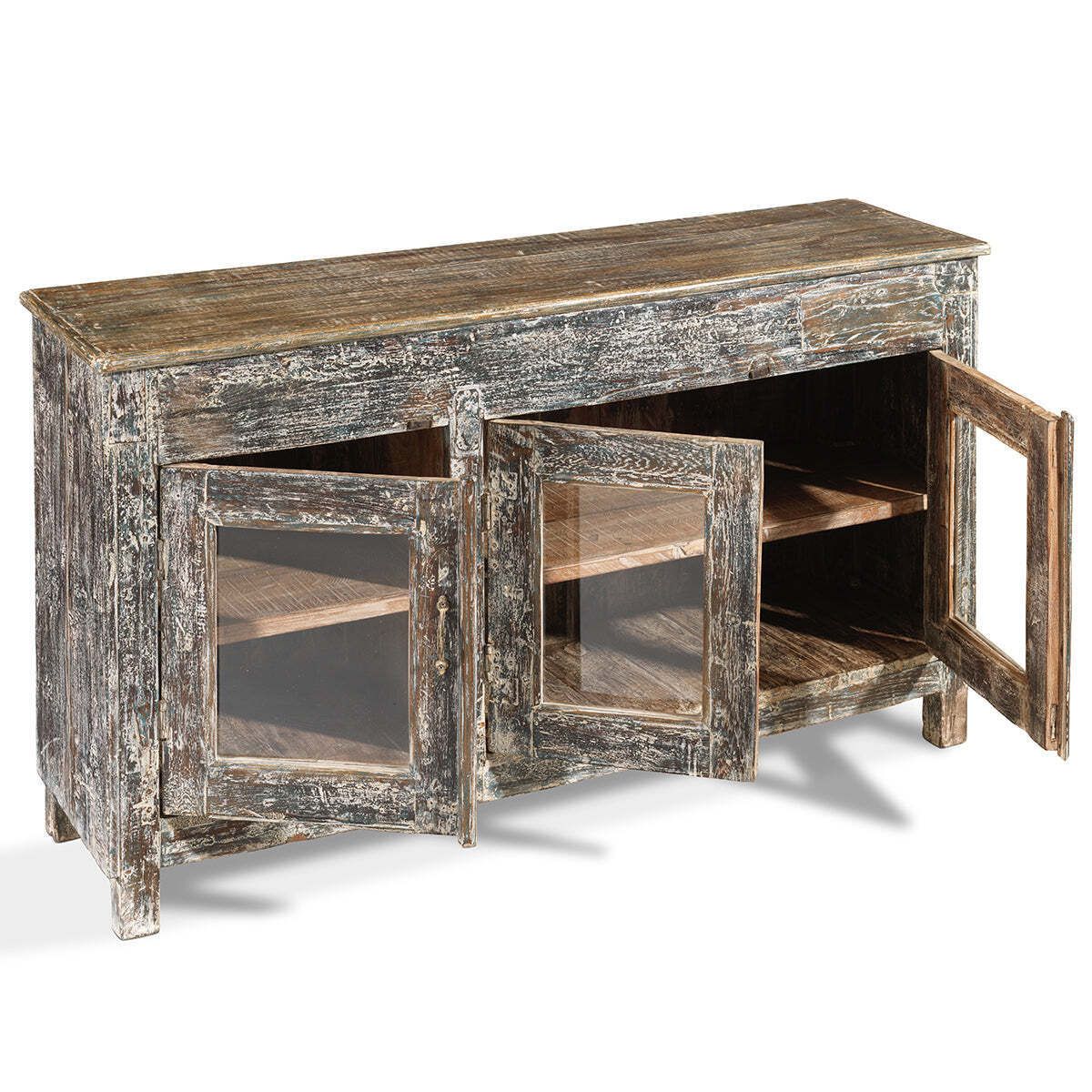 Vintage Indian Sideboard With Glass Panelled Doors photo for sale