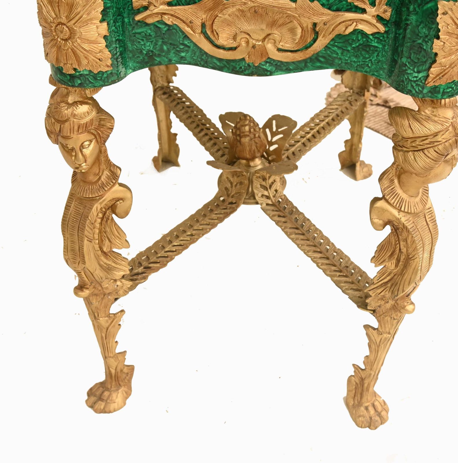 photo vinterior Pair French Vitrines Malachite Display Cabinets Louis XVI