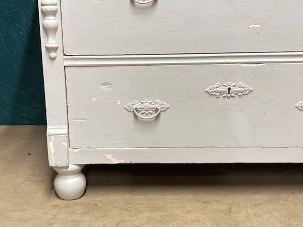 A Charming Antique Painted Pine Chest Of Drawers photo for sale