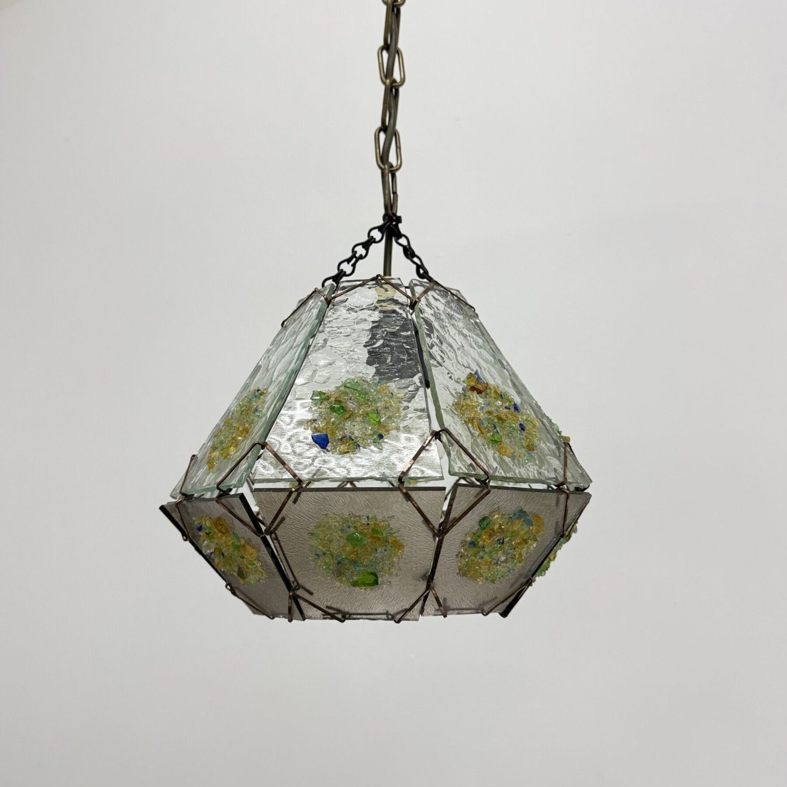 photo furniture Brutalist Glass Hanging Lamp , 1970s