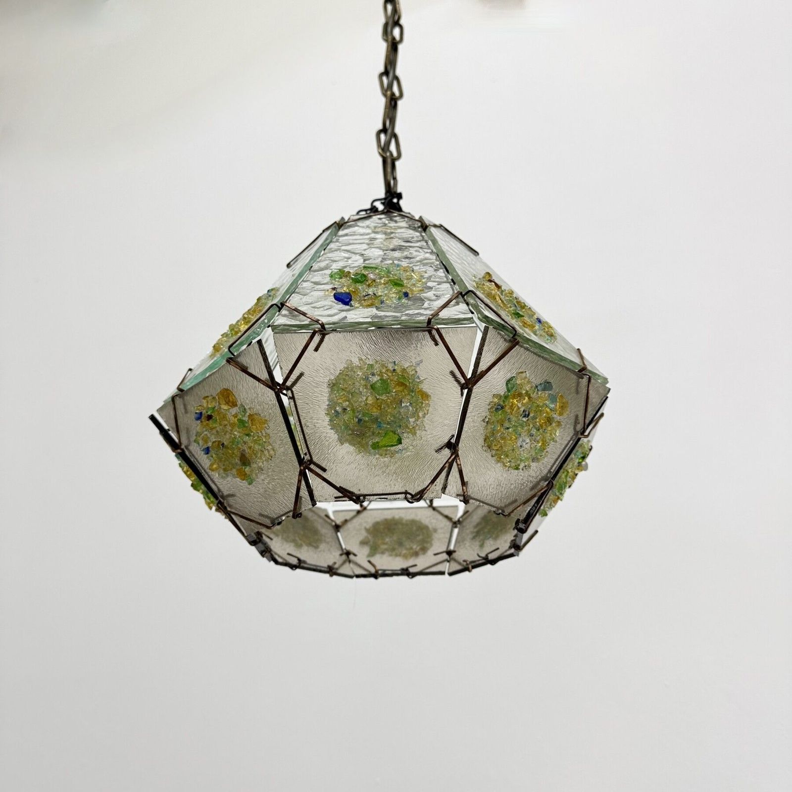 photo buy Brutalist Glass Hanging Lamp , 1970s