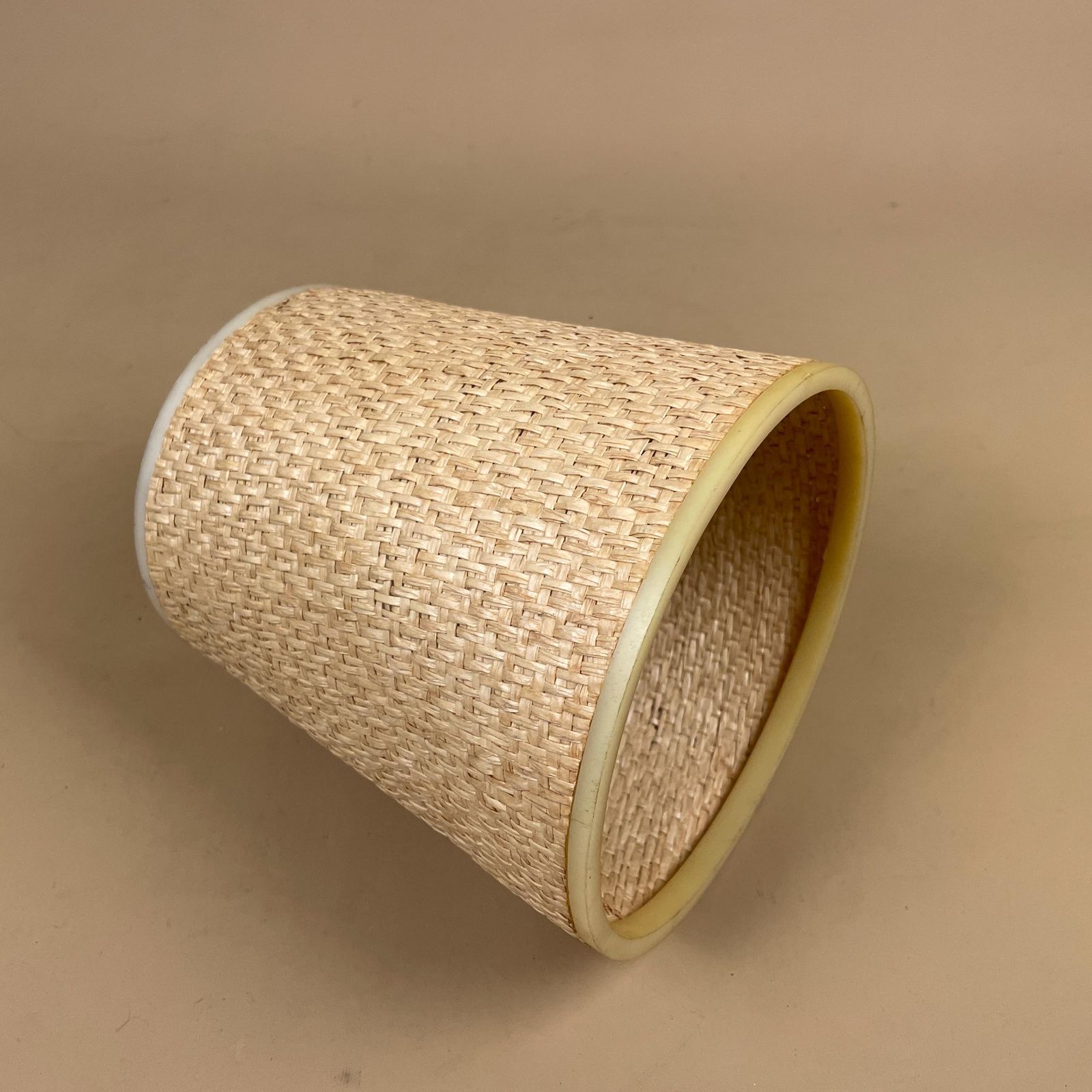 Vintage Bamboo Lamp Light Shade Lampshade Cylinder Wicker Woven Retro Natural Beige Cone photo vinterior