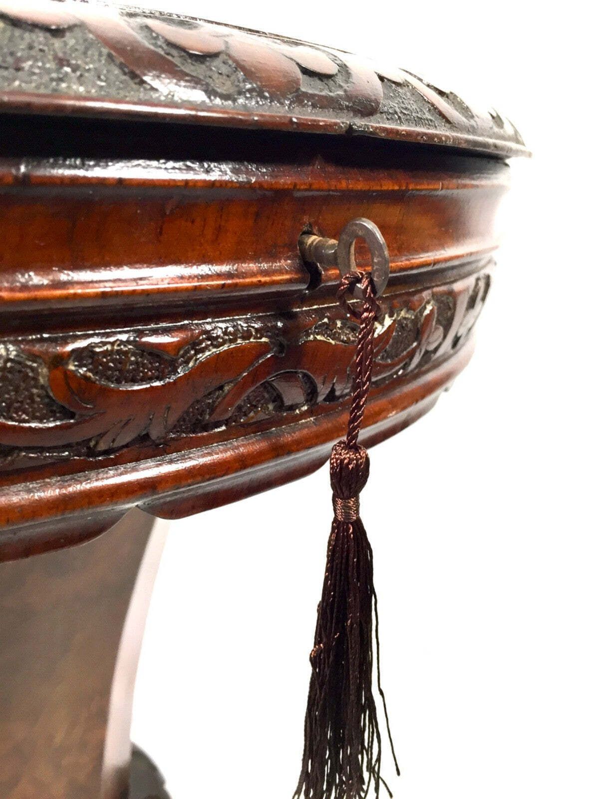 Antique Wooden Victorian Ladies Sewing Table / Work Storage Box With Key C.1880 photo buy