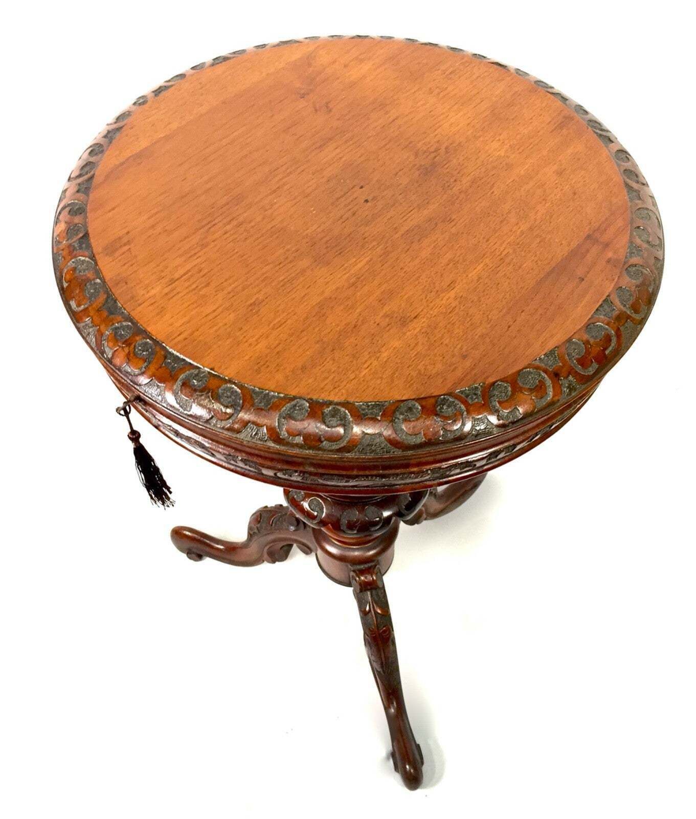 photo buy Antique Wooden Victorian Ladies Sewing Table / Work Storage Box With Key C.1880