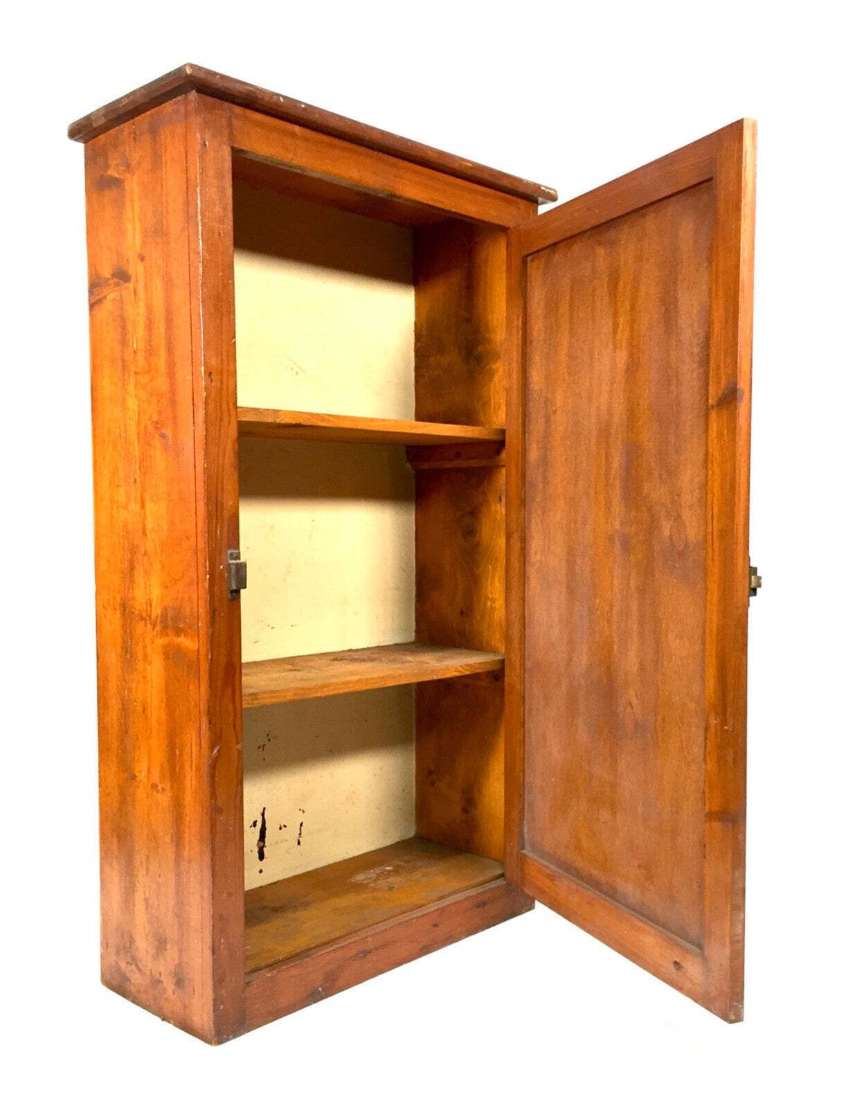 Antique Wooden Large Storage Cupboard With Shelves / Floor Standing Cabinet