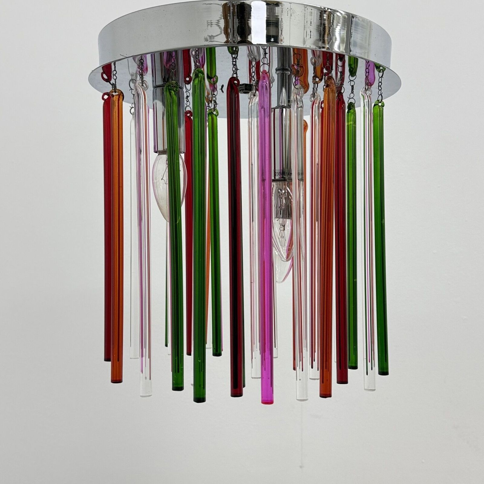 Mid Century Design Glazen Plafondlamp, Jaren 1970 photo vinterior