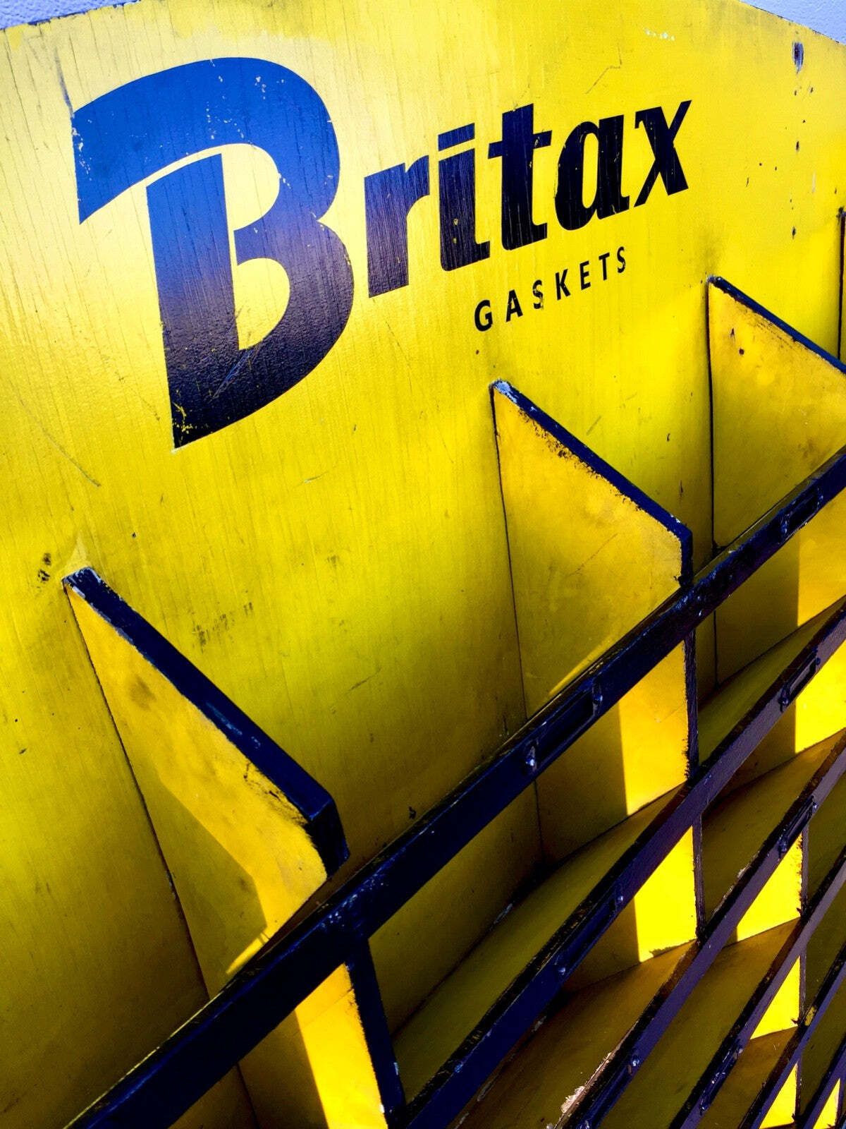Antique Advertising Britax Gaskets Storage Rack Garage Display Cabinet C.1950 photo 559.0