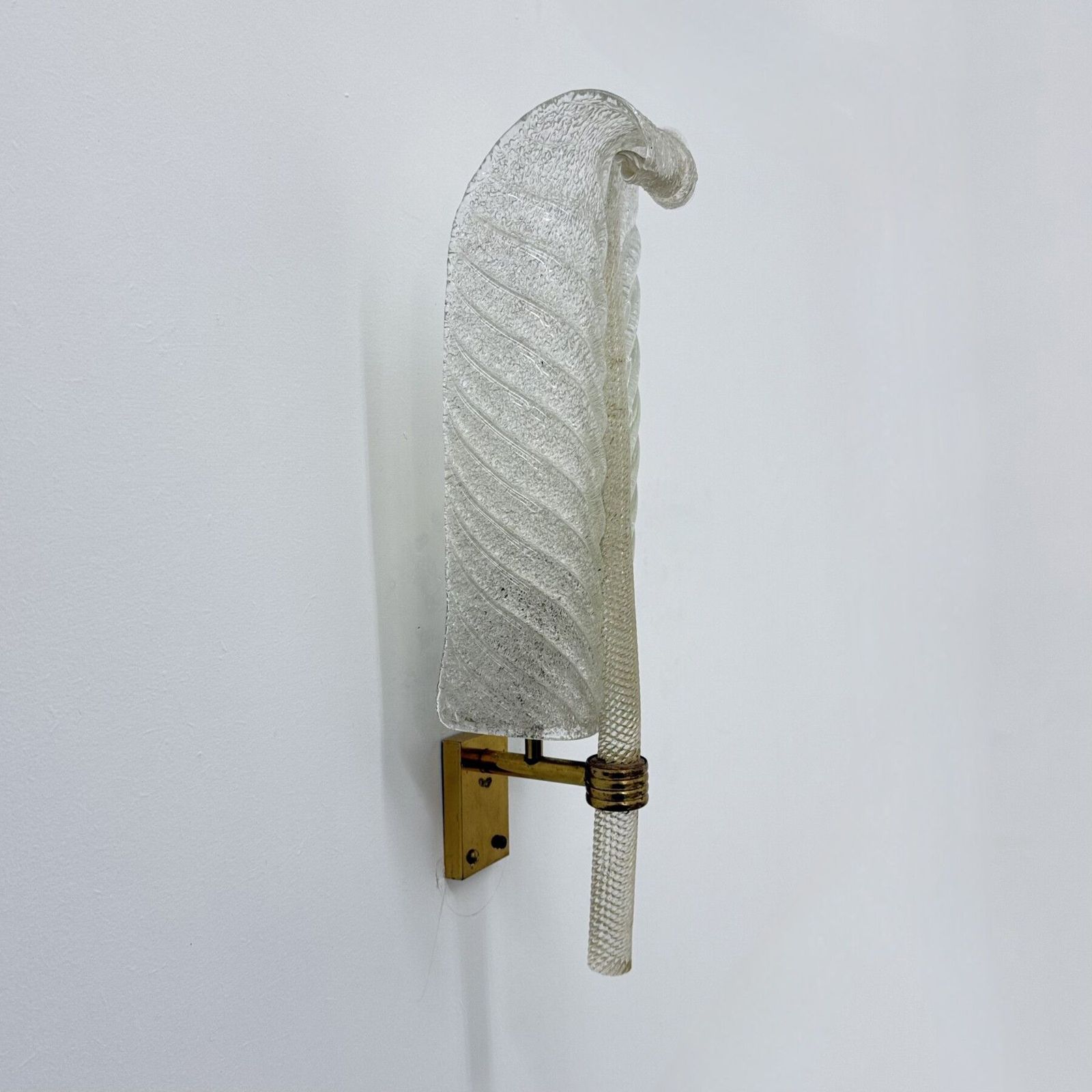 Grote Barovier & Toso Wandlamp, Murano Glas, Bladmotief, Jaren 1970 photo 1340.0